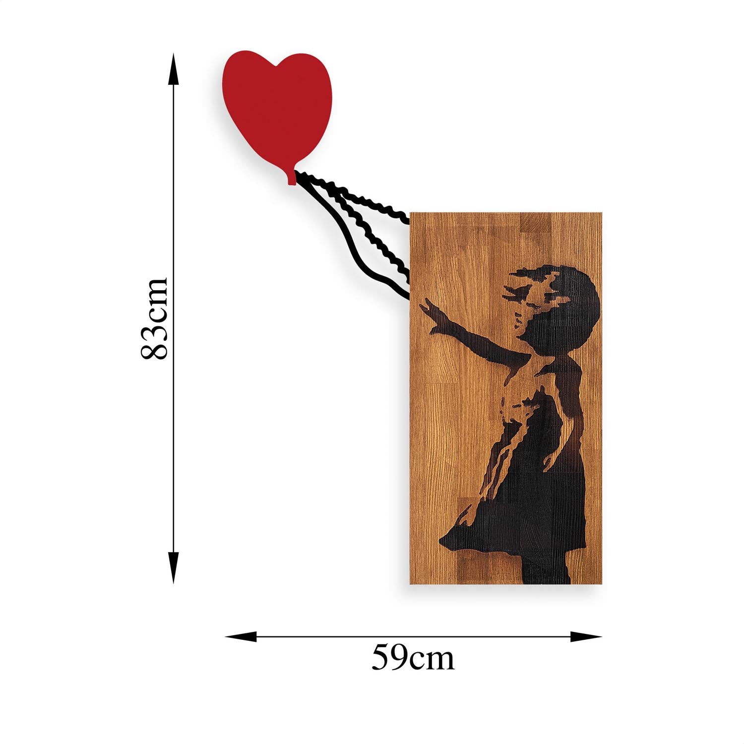 Banksy wall decoration - walnut black