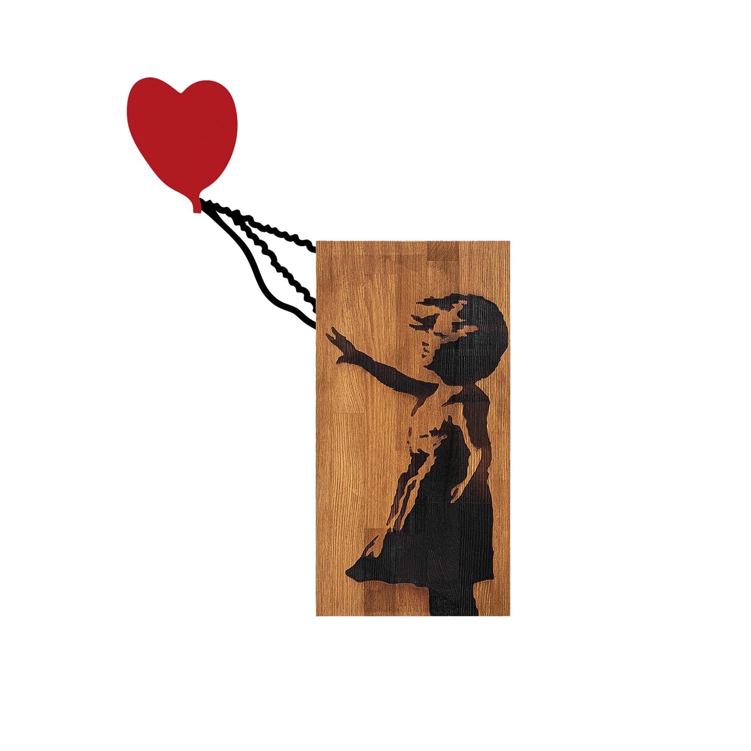 Banksy wall decoration - walnut black
