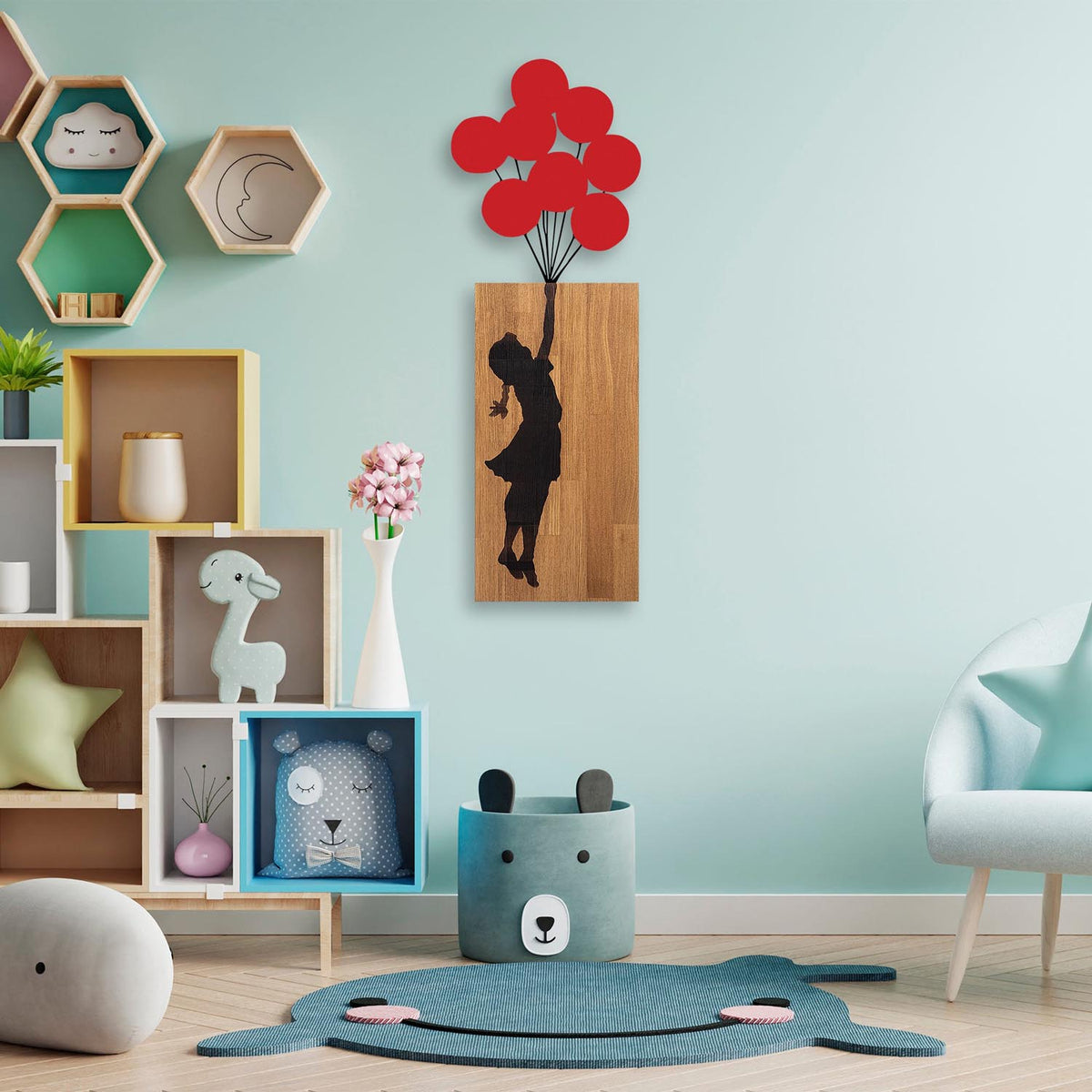 Banksy Wanddeko - Walnuss Schwarz in Walnuss Schwarz präsentiert im Onlineshop von KAQTU Design AG. Wanddeko ist von Wallity