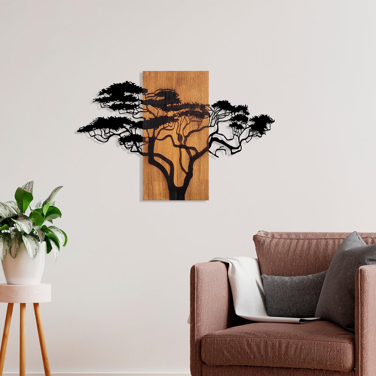 Acacia Tree Wanddeko - Walnuss Schwarz in Walnuss Schwarz präsentiert im Onlineshop von KAQTU Design AG. Wanddeko ist von Wallity
