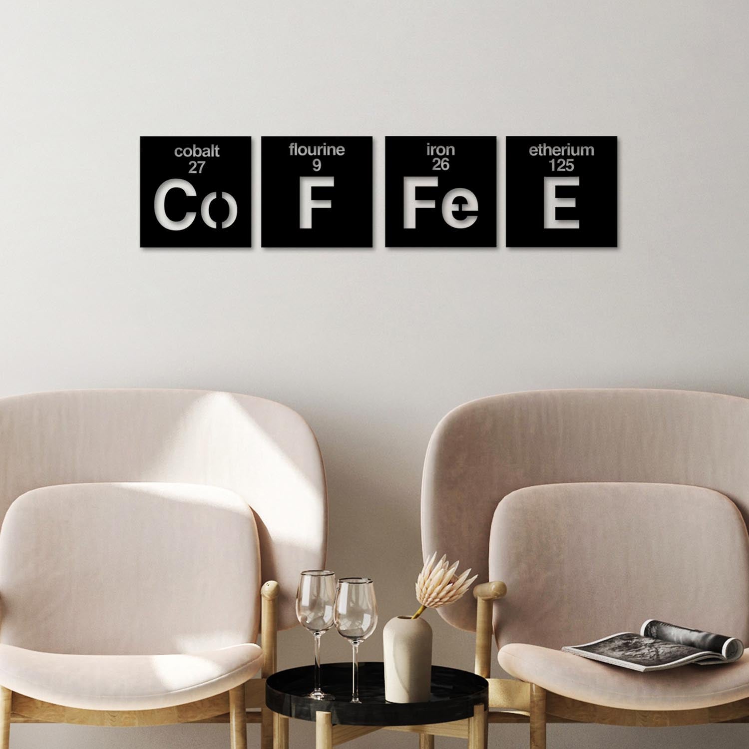 Verleihen Sie Ihrem Zuhause mit der Coffee 13 Wanddeko von Wallity einen Hauch von Eleganz. Dieses hochwertige Metall-Accessoire ist vielseitig und langlebig.