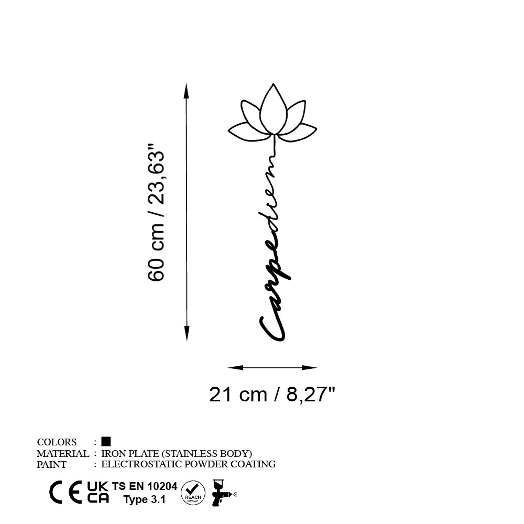 Verleihen Sie Ihrem Raum mit der stilvollen Wanddeko "Carpe Diem 4" von Wallity einen Hauch von Eleganz. Hochwertiges Metall, minimalistisches Design!