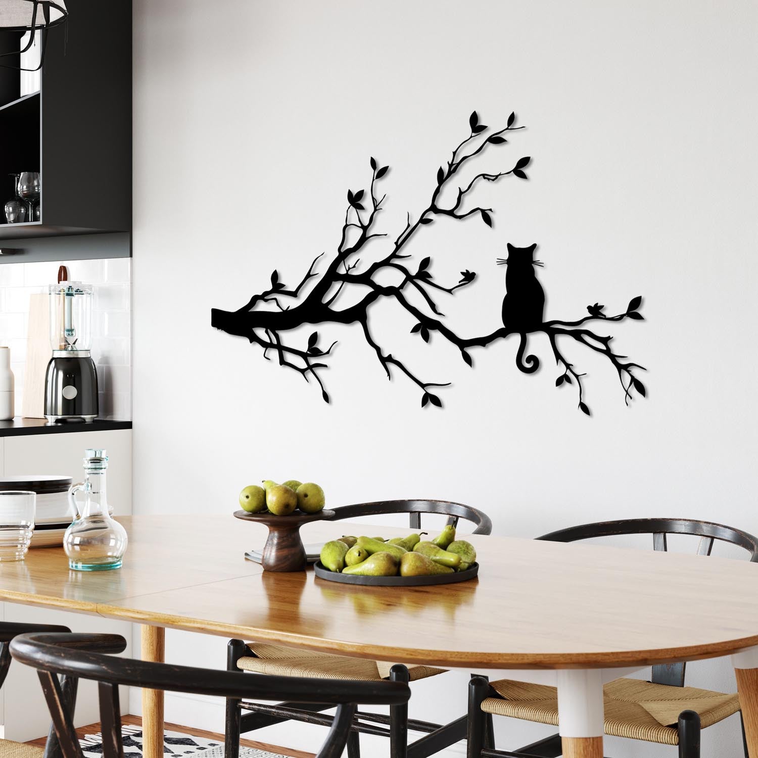 Verleihen Sie Ihrem Raum mit der Cat 12 Wanddeko von Wallity in Schwarz einen Hauch von Eleganz. Robuste Metallkonstruktion, zeitloses Design und mühelose Installation.