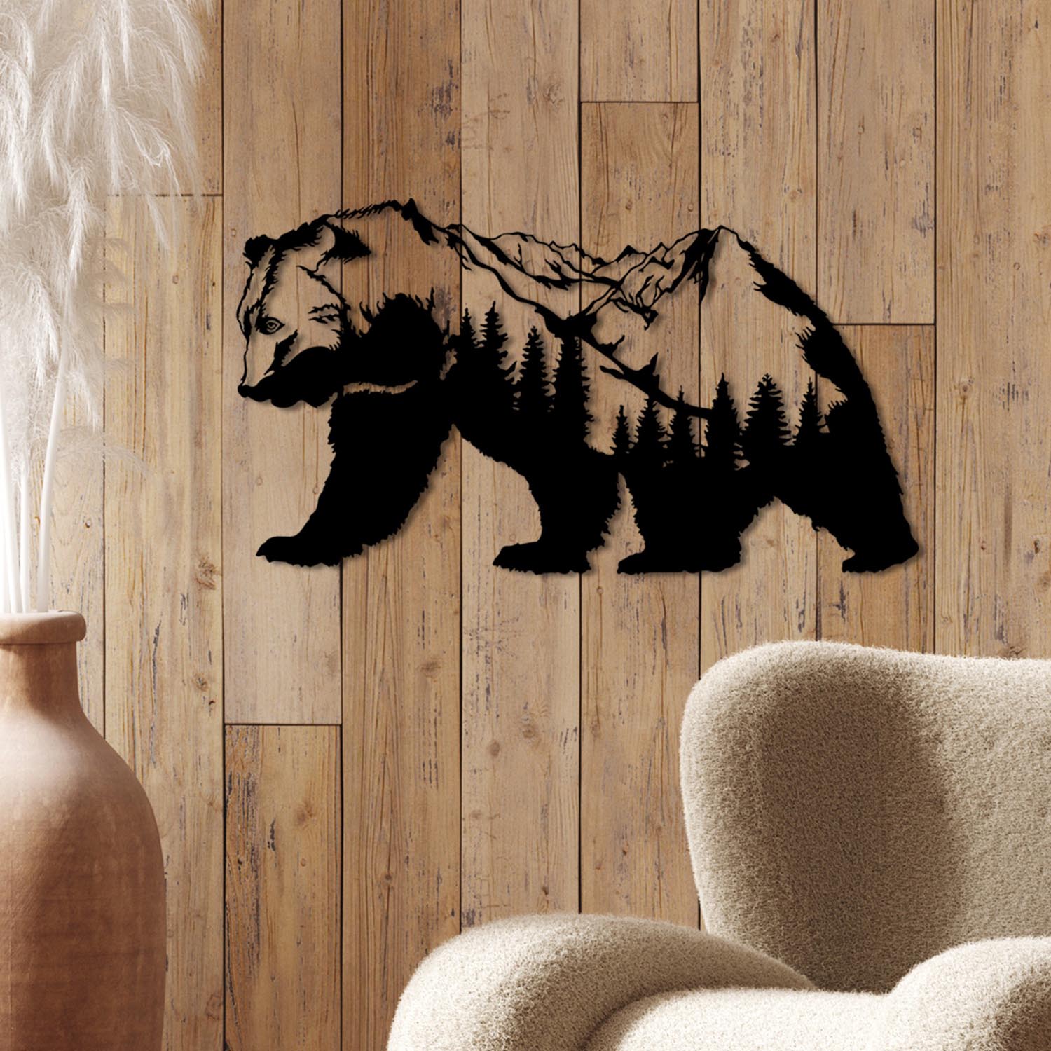 Entdecken Sie die Orso Wanddeko von Wallity in elegantem Schwarz. Dieses stilvolle Metallkunstwerk verwandelt jeden Raum in ein modernes Highlight!