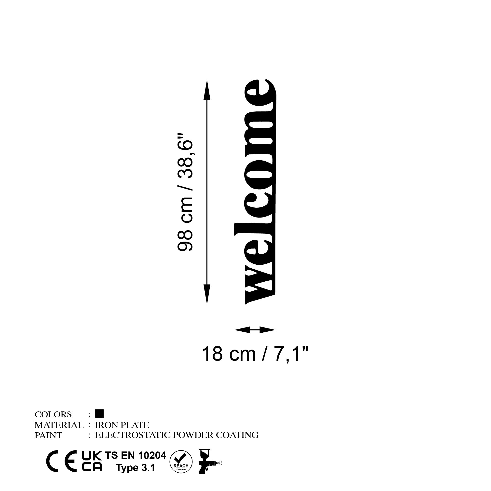 Gestalten Sie Ihre Wände mit der eleganten Welcome Wanddeko von Wallity. Hochwertiges Metall, modernes Design, ideal für jeden Raum.