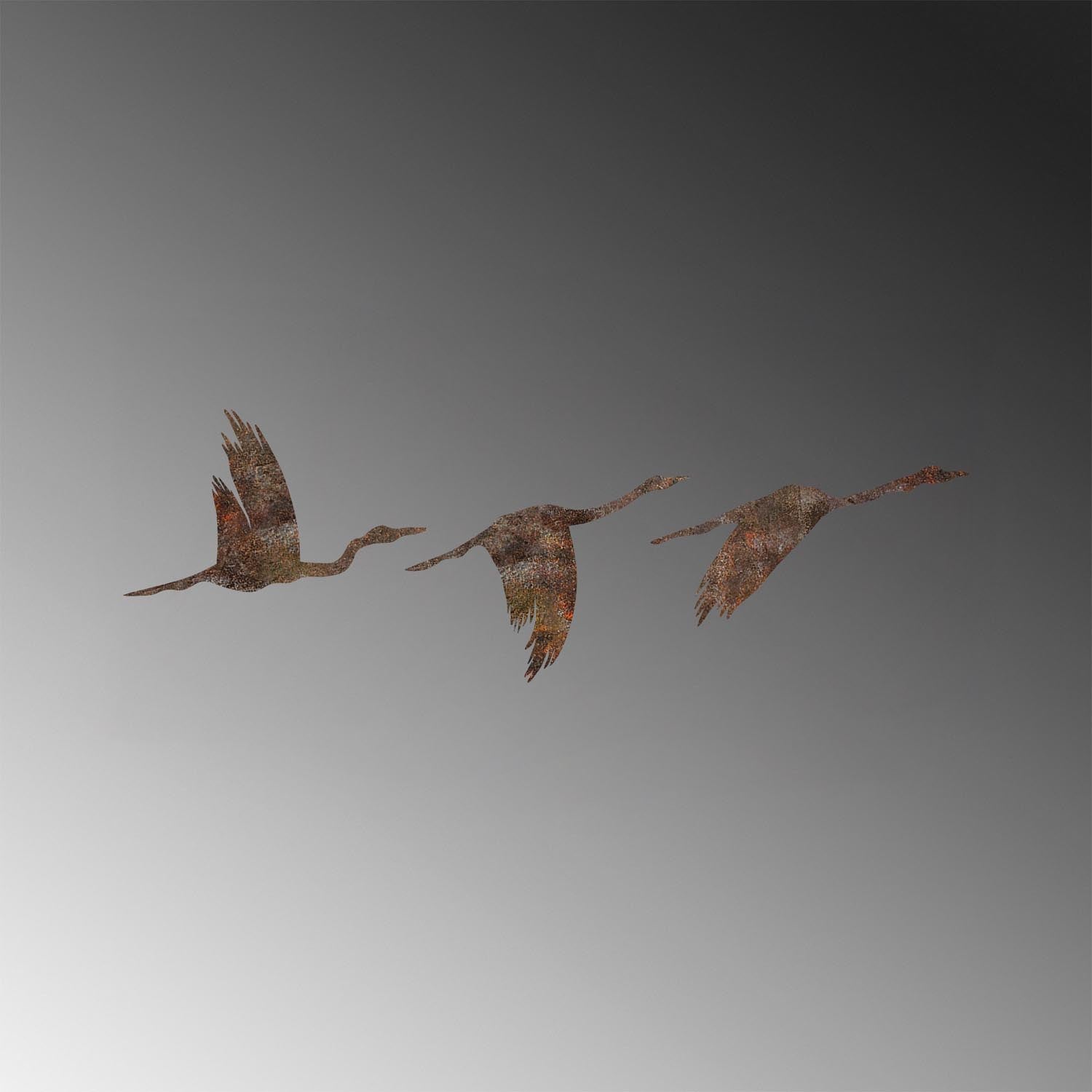 Entdecken Sie die handgefertigte Wanddeko "Rusty Birds 1" von Wallity – ein einzigartiges Metallkunstwerk, das Ihrem Raum Eleganz und Charme verleiht.
