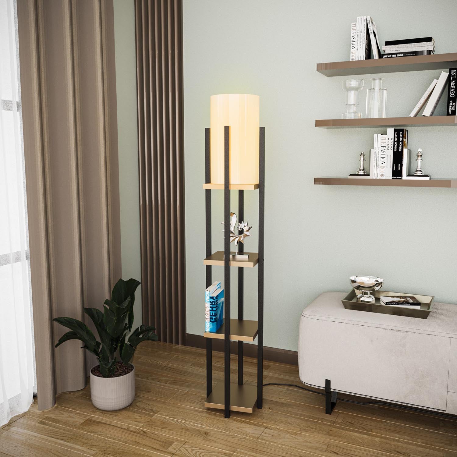 Shelf Lamp Stehleuchte - Schwarz Gold