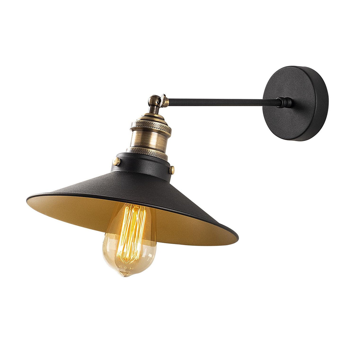 Sağlam Wandleuchte - Schwarz Gold in Schwarz Gold präsentiert im Onlineshop von KAQTU Design AG. Wandleuchte ist von Opviq