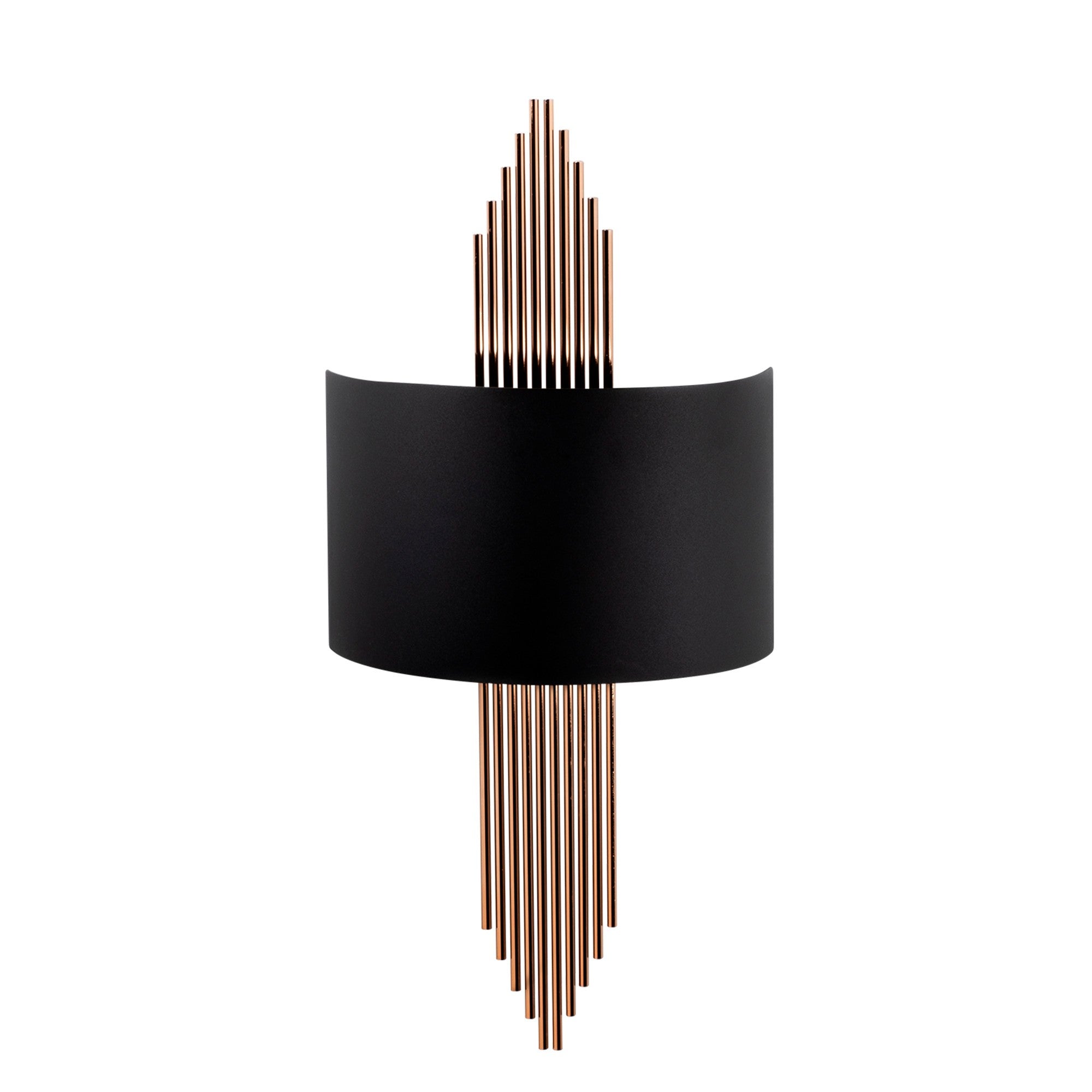 Entdecken Sie die stilvolle 617 Wandleuchte von Opviq in elegantem Schwarz und Kupfer. Diese moderne Lampe setzt Akzente und sorgt für eine warme, einladende Atmosphäre in jedem Raum.