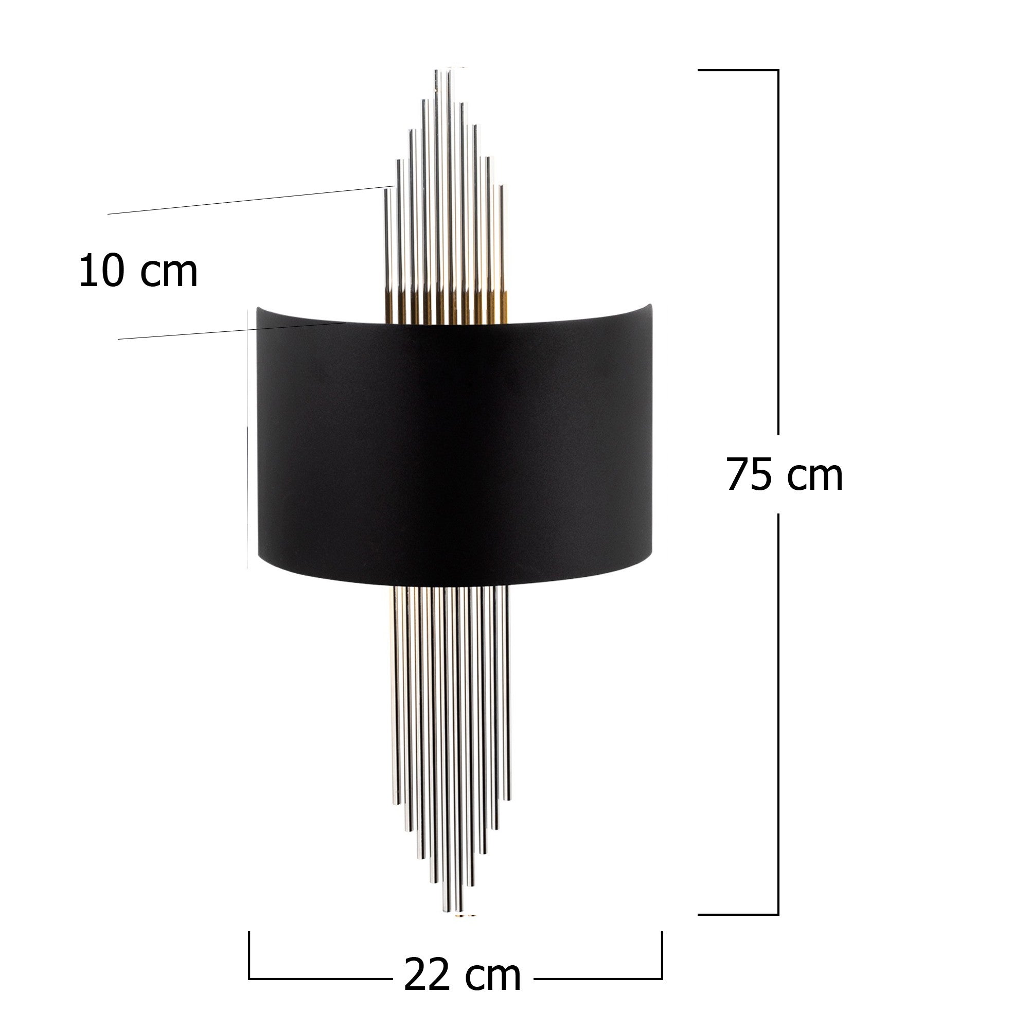 Elegante Wandleuchte 618 von Opviq in Schwarz und Silber. Perfekte Kombination aus Stil und Funktionalität für jeden Raum.