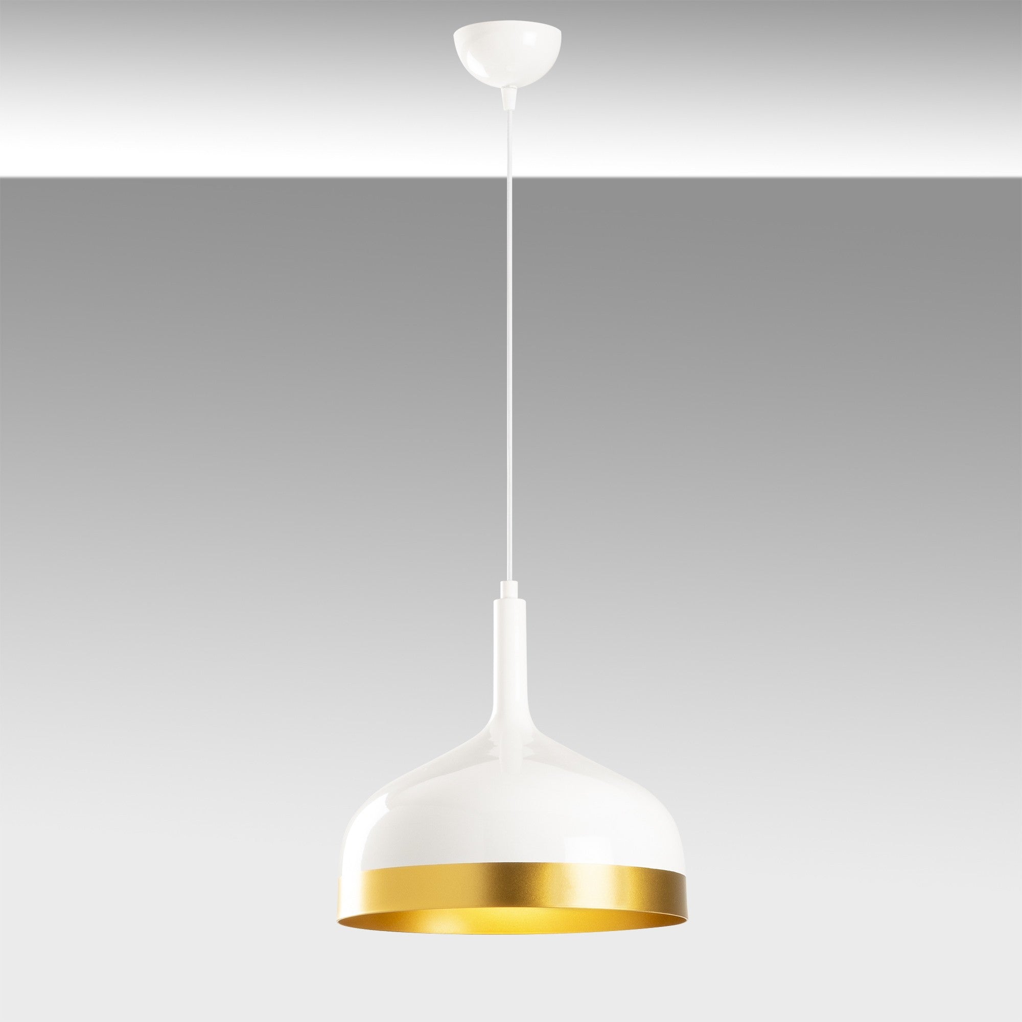 Verleihen Sie Ihrem Zuhause mit der Sağlam Pendelleuchte von Opviq in elegantem Weiß und Gold einen Hauch von Luxus. Ideal für stilvolle Akzente.