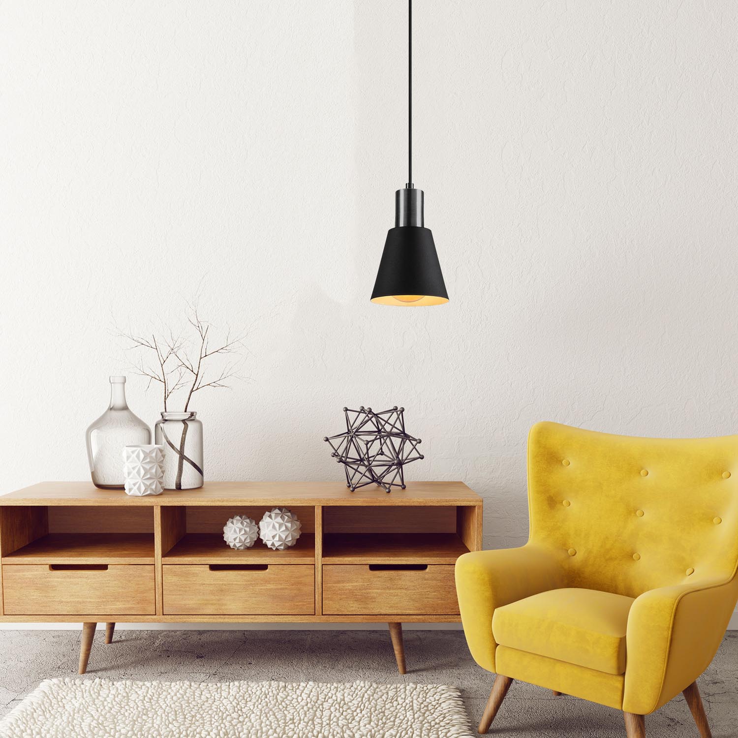 Entdecken Sie die elegante Kem Pendelleuchte in Schwarz Nickel von Opviq. Perfekt für stilvolle Akzente in jedem Raum.