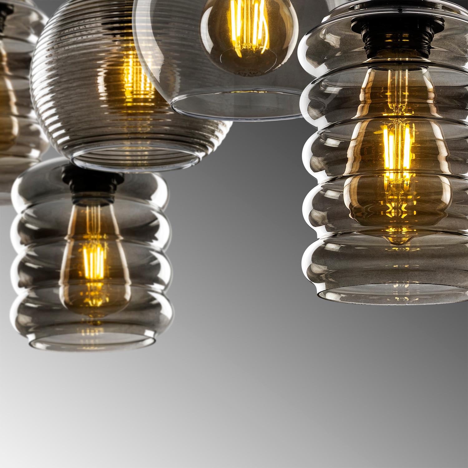 Smoked pendant lamp - smoke