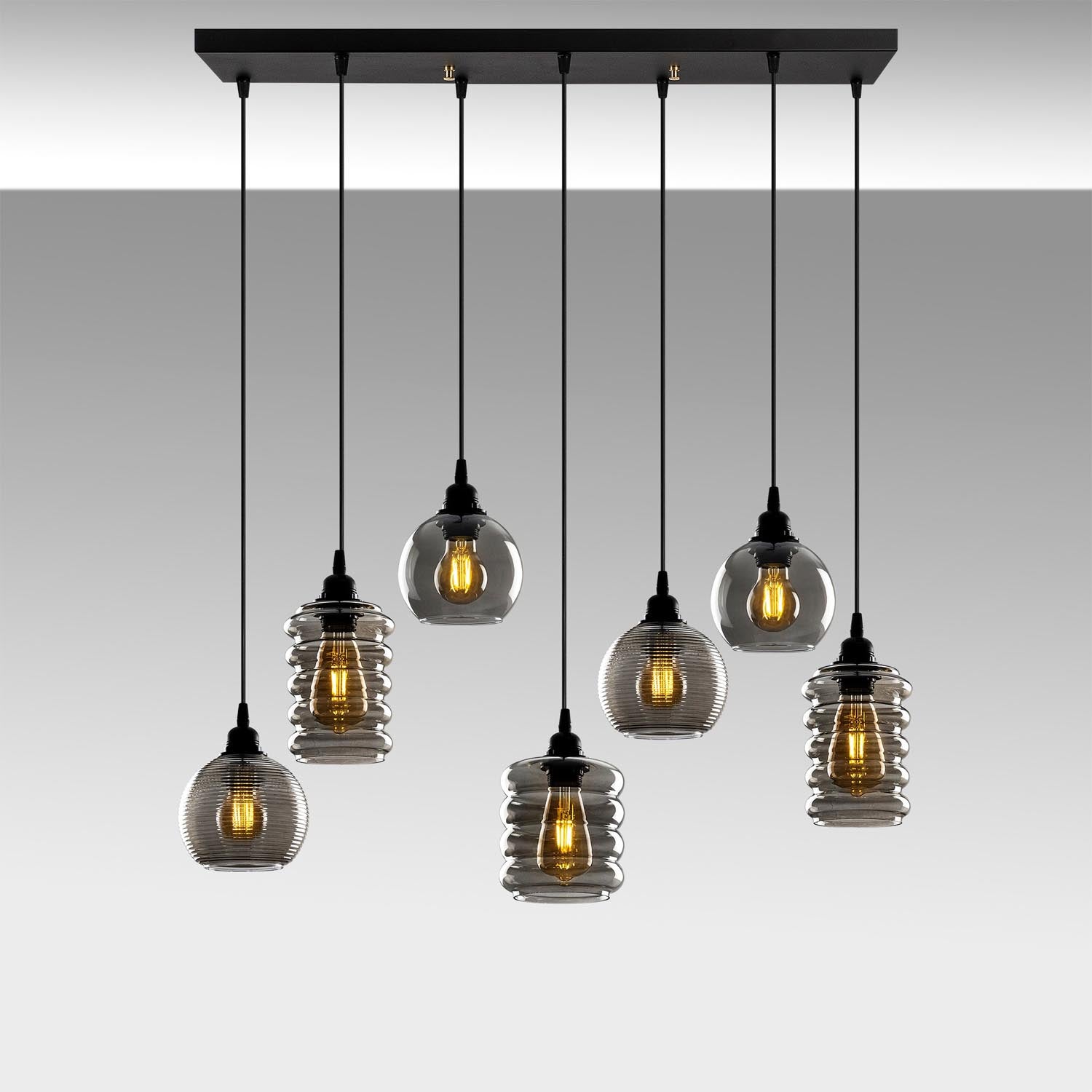 Smoked pendant lamp - smoke