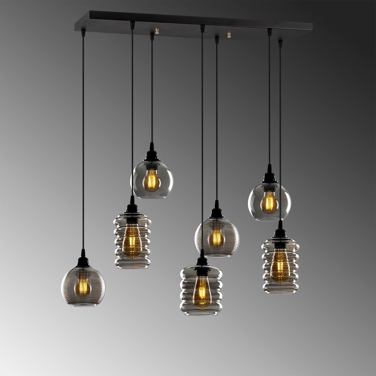 Smoked pendant lamp - smoke