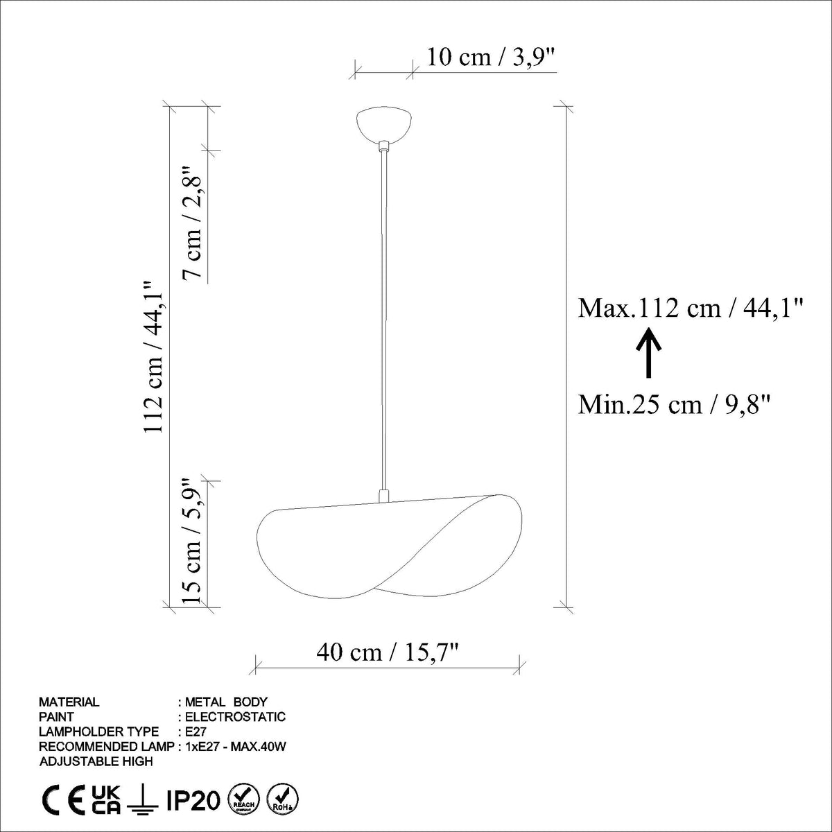 Vatoz Pendellampe - Minze in Minze präsentiert im Onlineshop von KAQTU Design AG. Pendelleuchte ist von Opviq