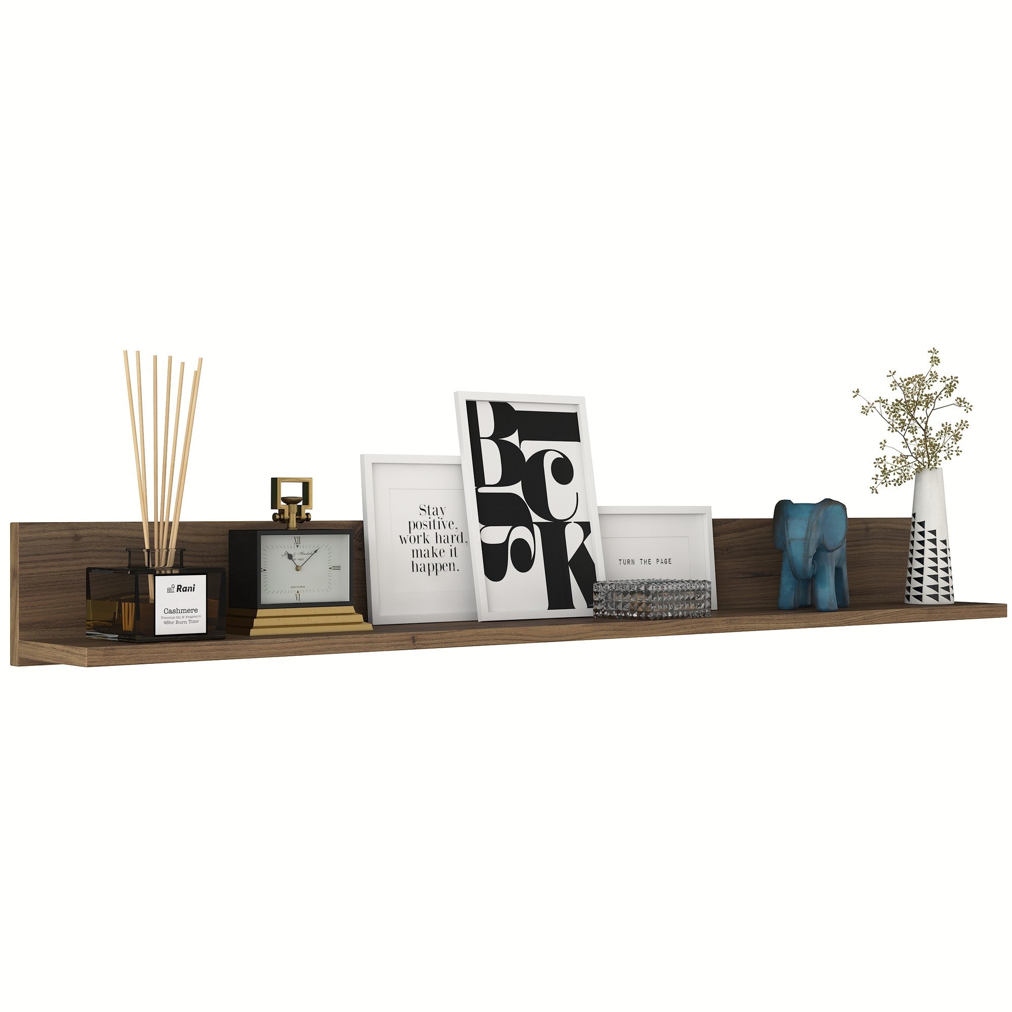 Gestalten Sie Ihr Zuhause mit dem E5 Wandregal in Walnuss von Hanah Home. Funktionalität trifft skandinavische Eleganz für jeden Raum!