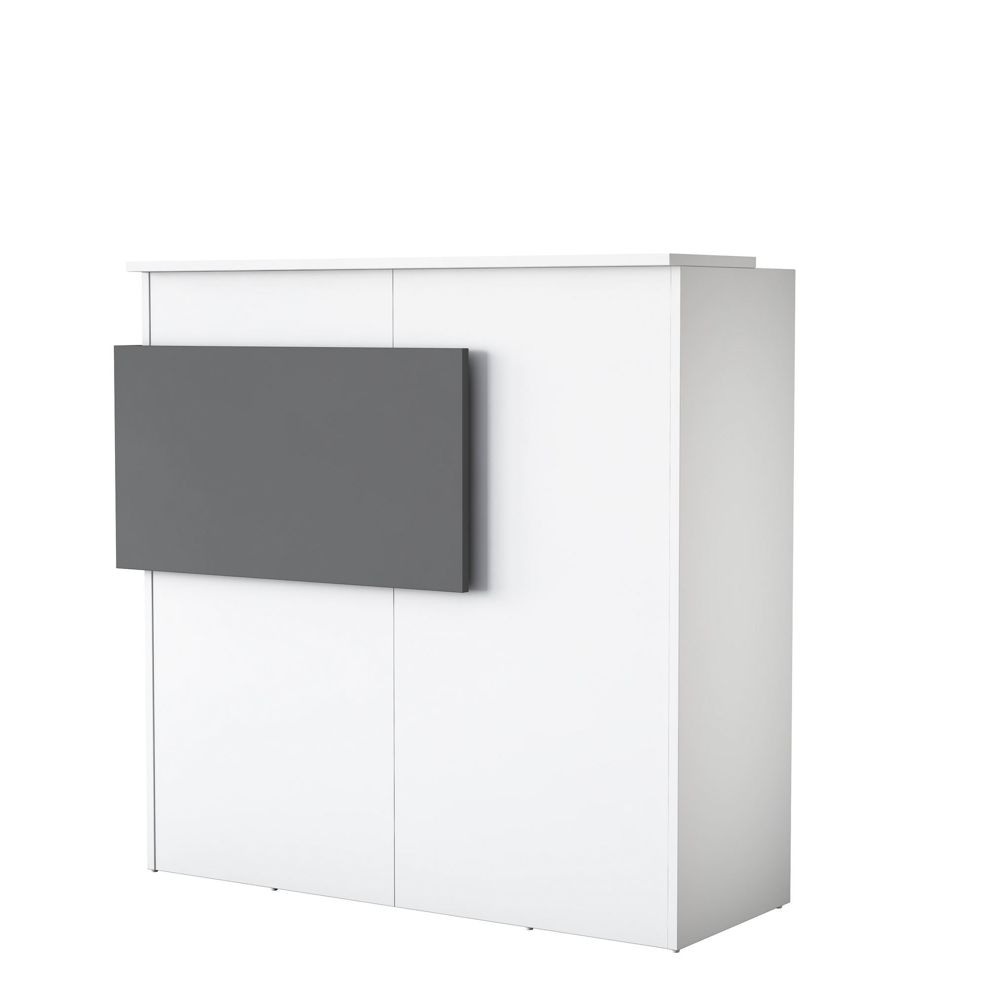 Eleganter Empfangstisch MA102 in Weiß und Marmor von Hanah Home. Ideal für stilvolle Büros, langlebig und einladend.