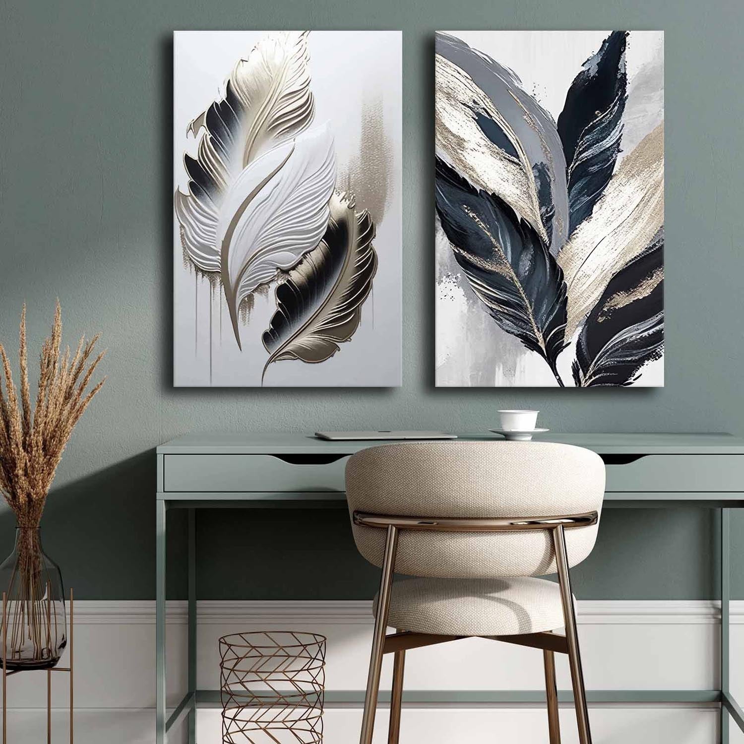 Entdecken Sie das mehrfarbige 2P4570GSC-016 von Wallity – ein elegantes Leinwandgemälde, das jeden Raum in ein Kunstwerk verwandelt.