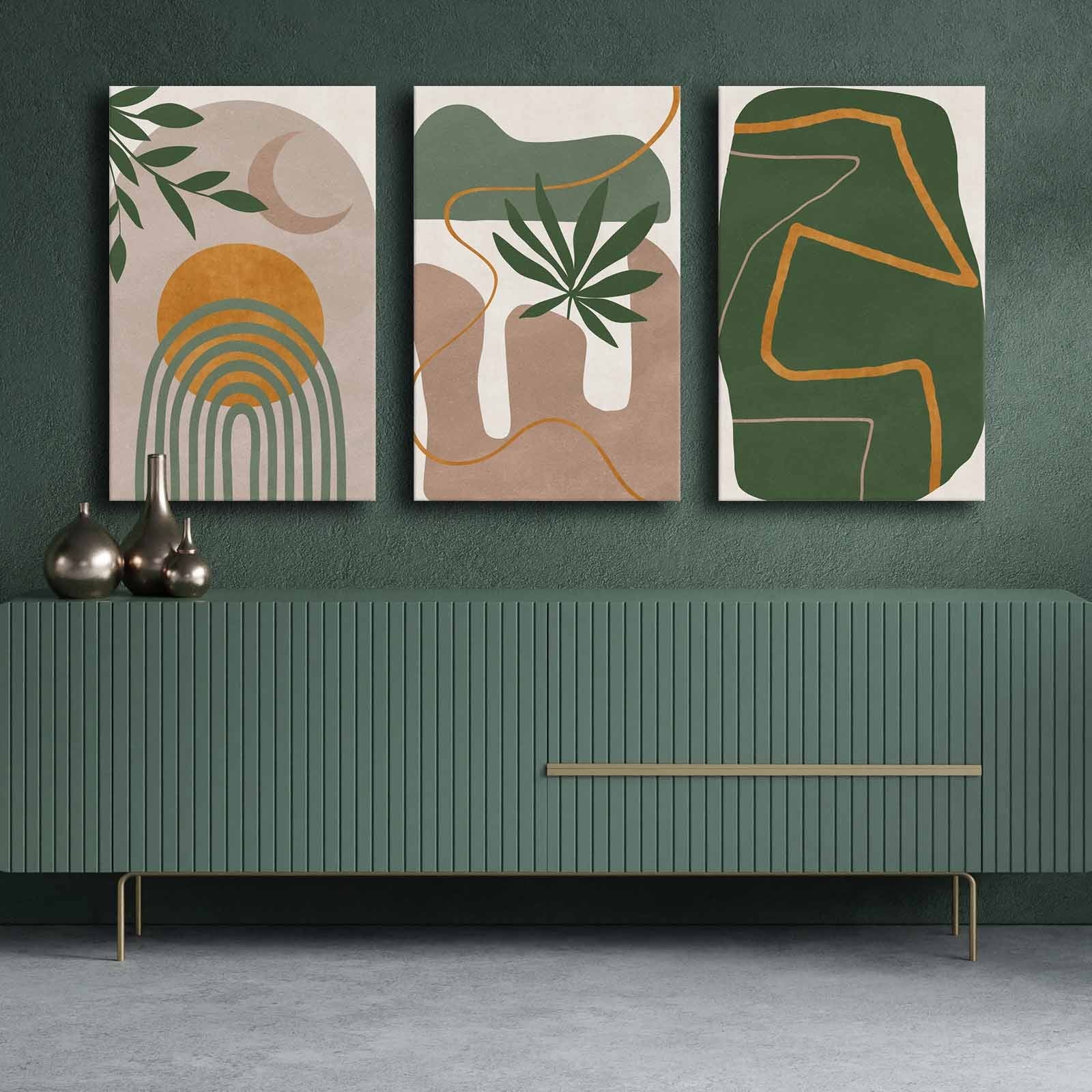 Entdecken Sie das 3-teilige Gemäldeset 3P4570GSC von Wallity. Hochwertige Leinwandkunst in lebendigen Farben, ideal für Ihr Zuhause.