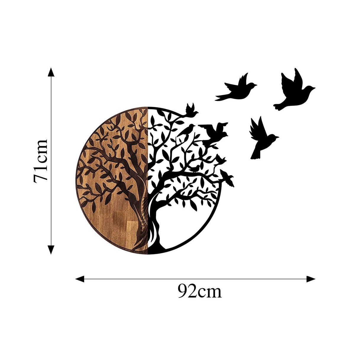 Tree And Birds Wanddeko - Schwarznuss in Schwarznuss präsentiert im Onlineshop von KAQTU Design AG. Wanddeko ist von Wallity
