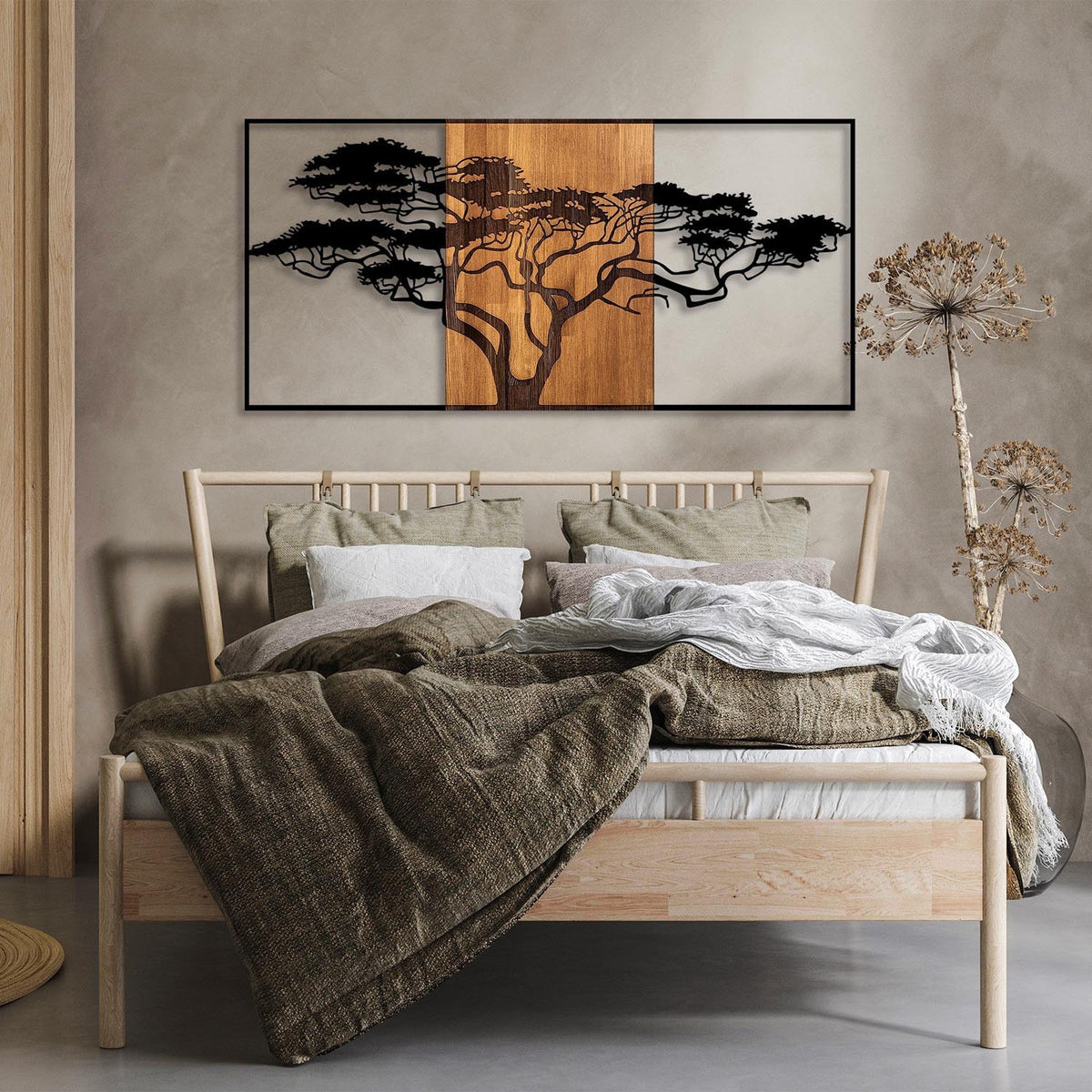 Acacia Tree Wanddeko - Schwarznuss in Schwarznuss präsentiert im Onlineshop von KAQTU Design AG. Wanddeko ist von Wallity
