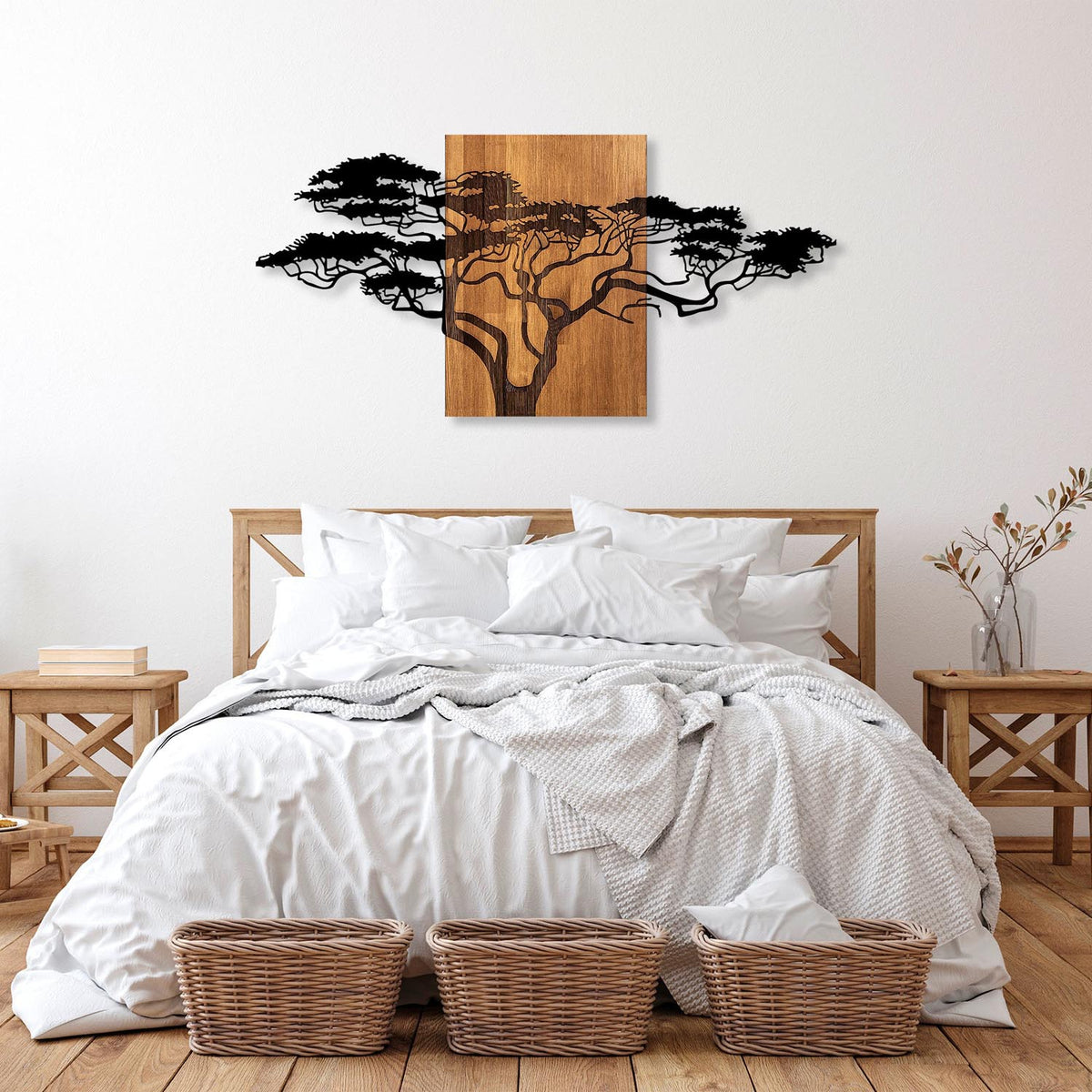 Acacia Tree Wanddeko - Schwarznuss in Schwarznuss präsentiert im Onlineshop von KAQTU Design AG. Wanddeko ist von Wallity