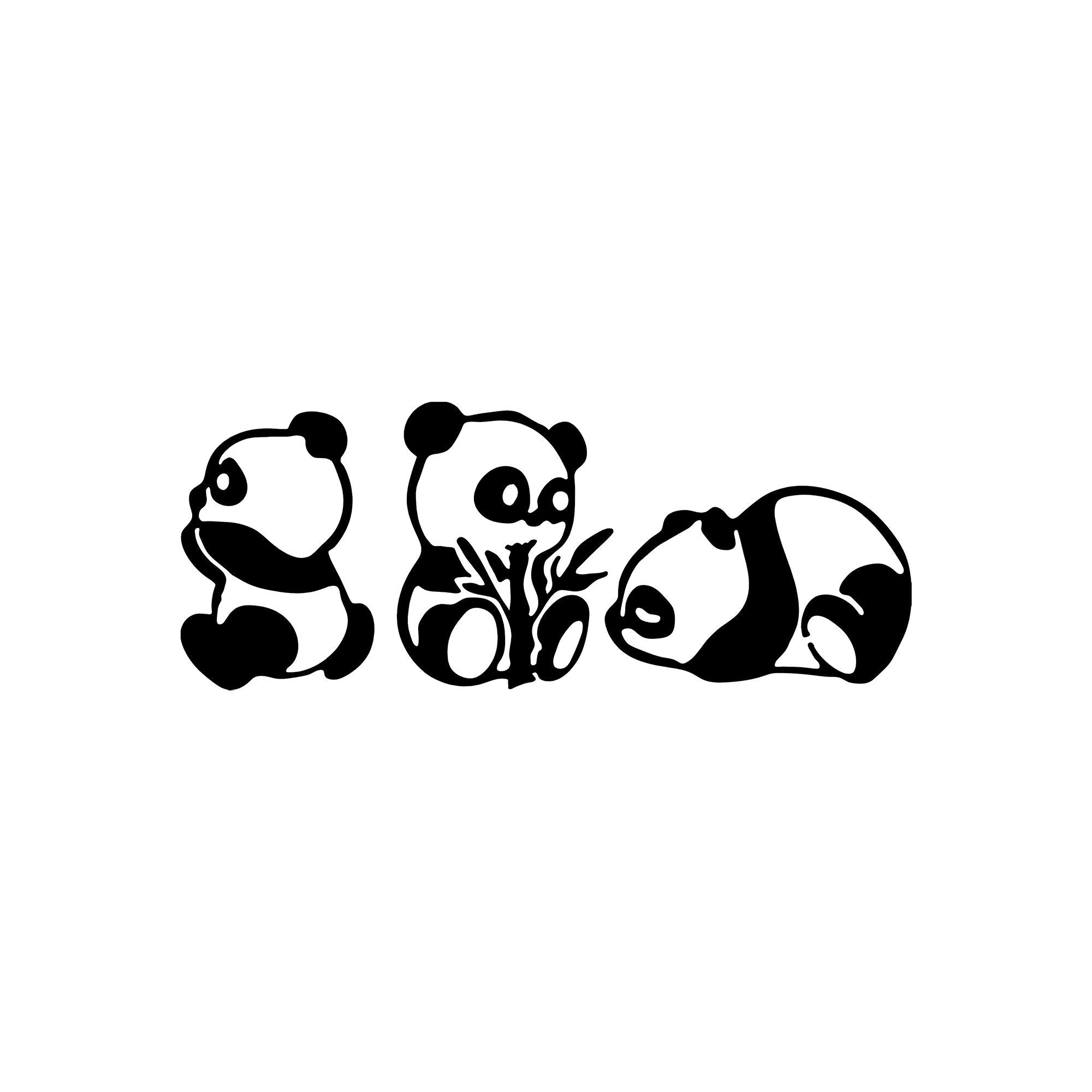 Pandas - 298 in Schwarz präsentiert im Onlineshop von KAQTU Design AG. Wanddeko ist von Wallity