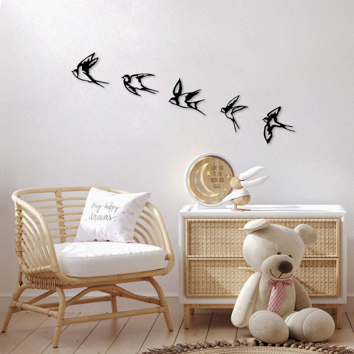 Swallows Wanddeko - Schwarz in Schwarz präsentiert im Onlineshop von KAQTU Design AG. Wanddeko ist von Wallity