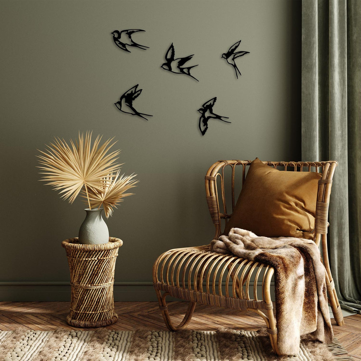 Swallows Wanddeko - Schwarz in Schwarz präsentiert im Onlineshop von KAQTU Design AG. Wanddeko ist von Wallity