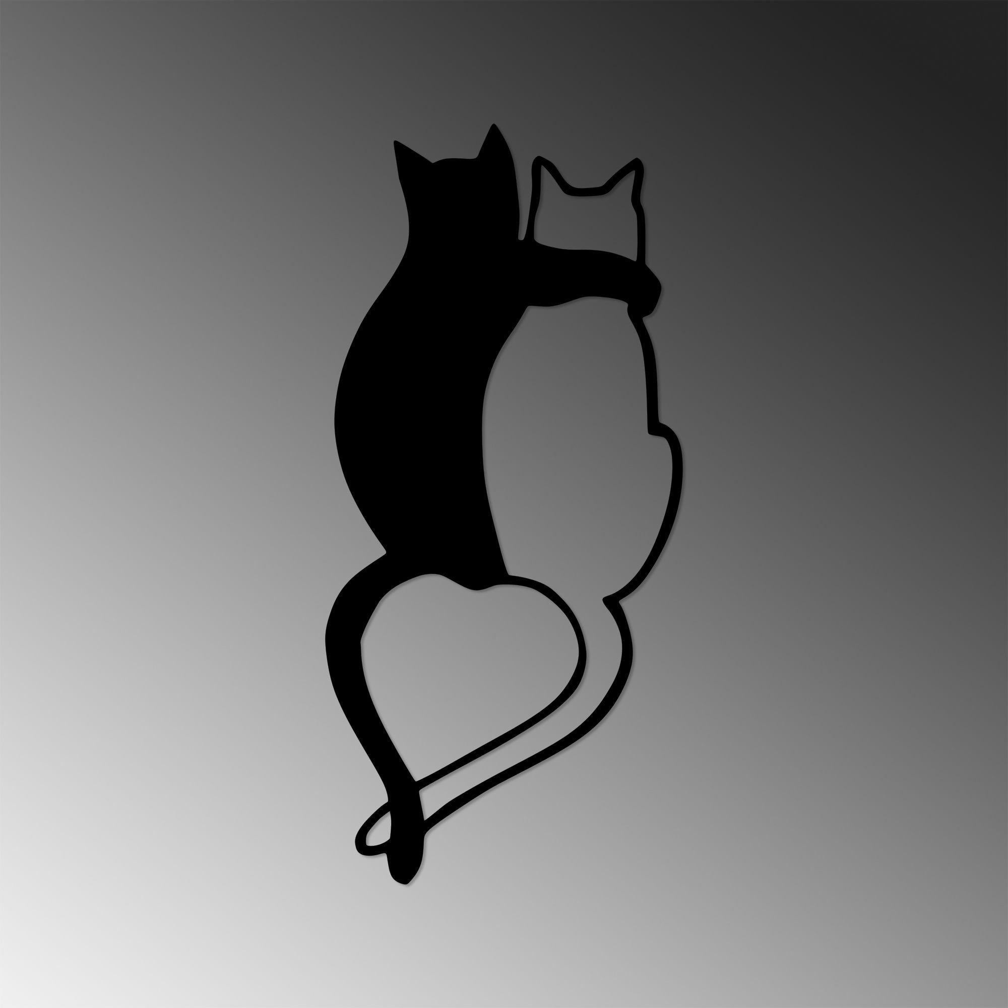 Love Cats - 478 in Schwarz präsentiert im Onlineshop von KAQTU Design AG. Wanddeko ist von Wallity
