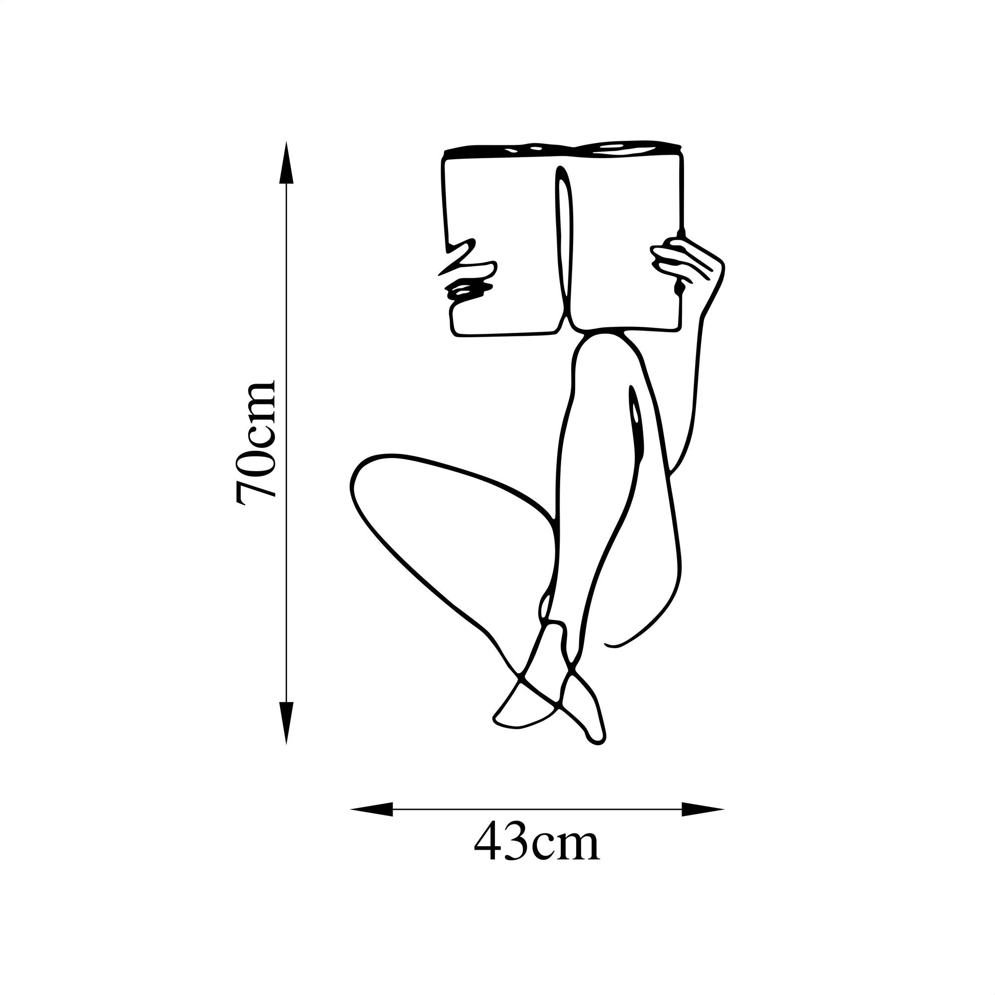 Gestalten Sie Ihre Wände mit der stilvollen Book Reading Wanddeko von Wallity. Hochwertiges Metall, elegantes Design für jeden Raum.