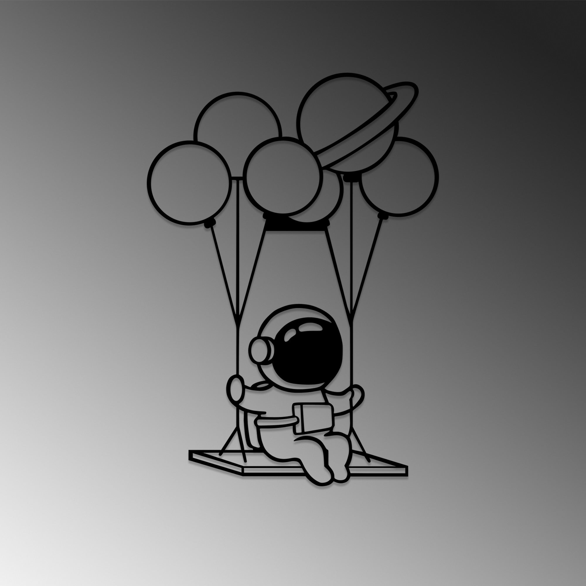 Astronaut 1 in Schwarz präsentiert im Onlineshop von KAQTU Design AG. Wanddeko ist von Wallity