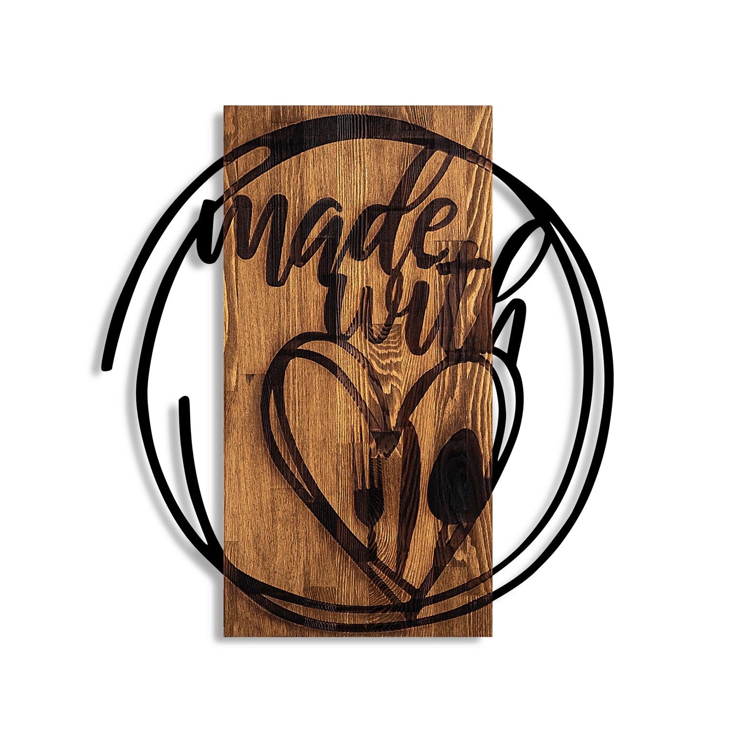 Made With Love in Walnuss Schwarz präsentiert im Onlineshop von KAQTU Design AG. Wanddeko ist von Wallity