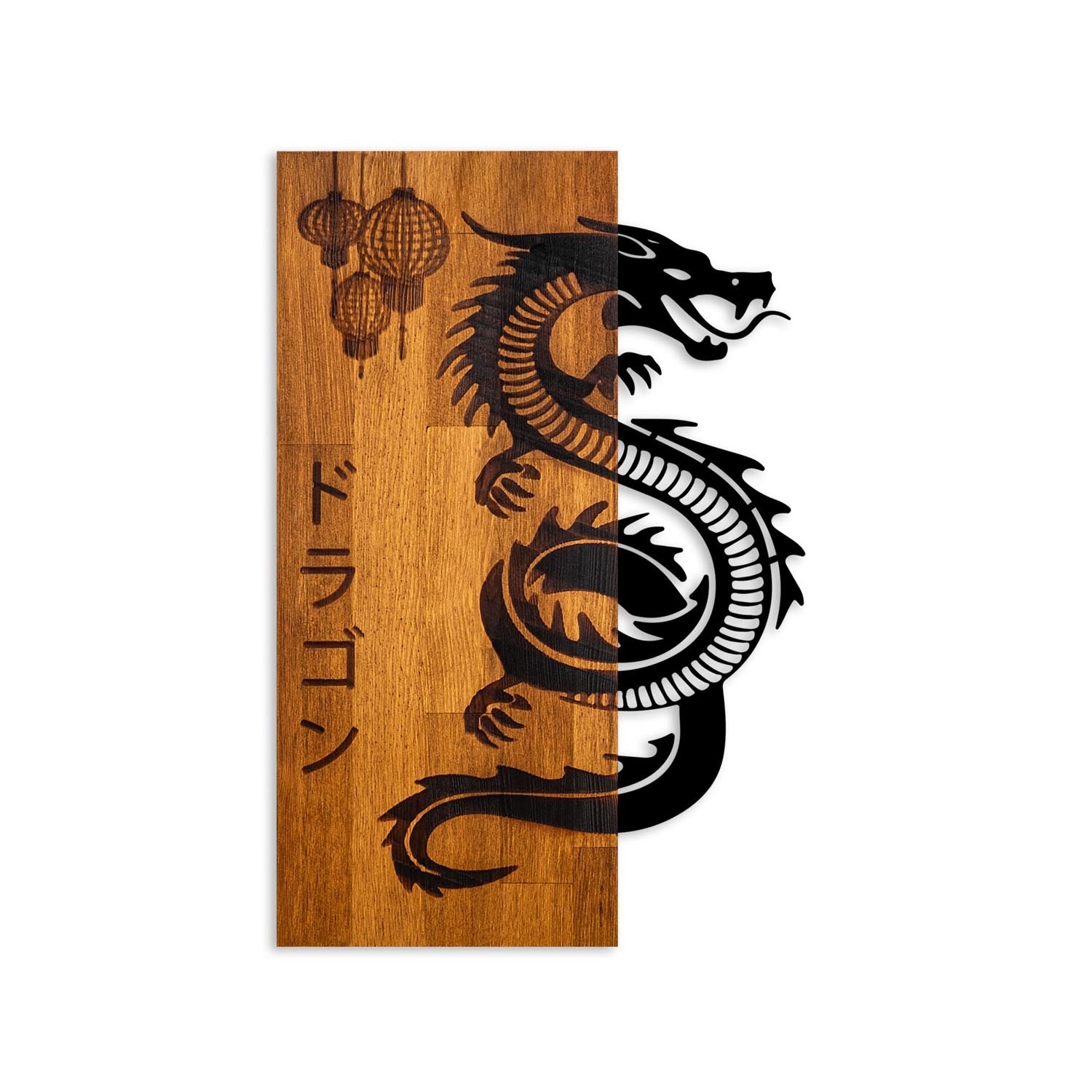Dragon in Walnuss Schwarz präsentiert im Onlineshop von KAQTU Design AG. Wanddeko ist von Wallity