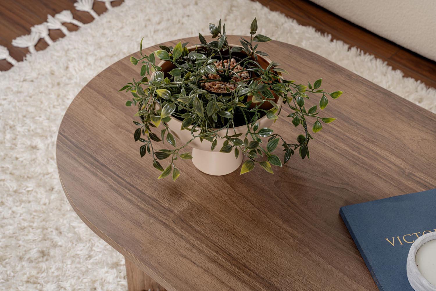 Eleganter Sable Sofatisch aus Walnussholz von Nordure. Ideal für stilvolle Wohnräume, bietet er Funktionalität und zeitlose Schönheit.