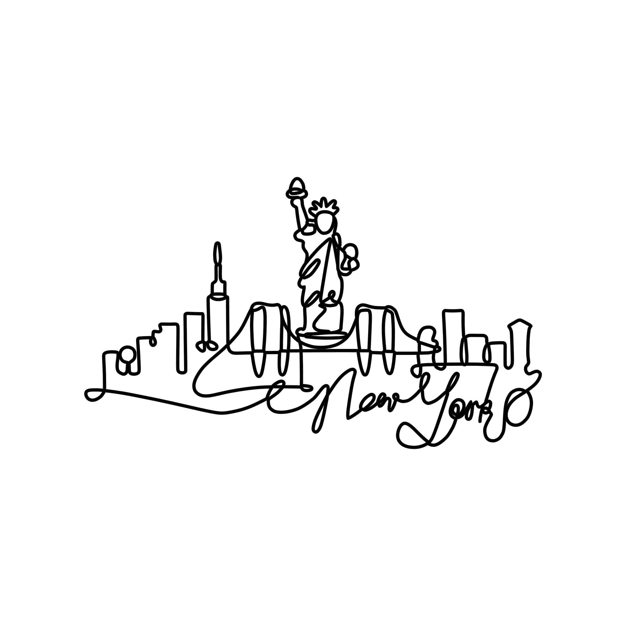 Newyork in Schwarz präsentiert im Onlineshop von KAQTU Design AG. Wanddeko ist von Wallity