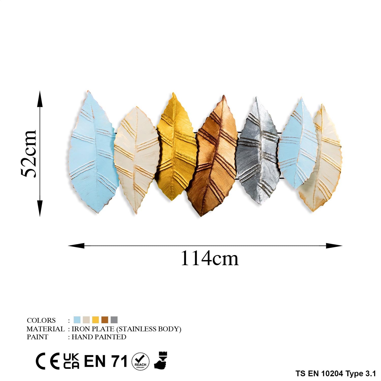 Entdecken Sie die Hornbeam 4 Wanddeko von Wallity – ein handgefertigtes Metallkunstwerk, das Ihrem Raum mit seinen lebendigen Farben und einzigartigen Details Eleganz verleiht.