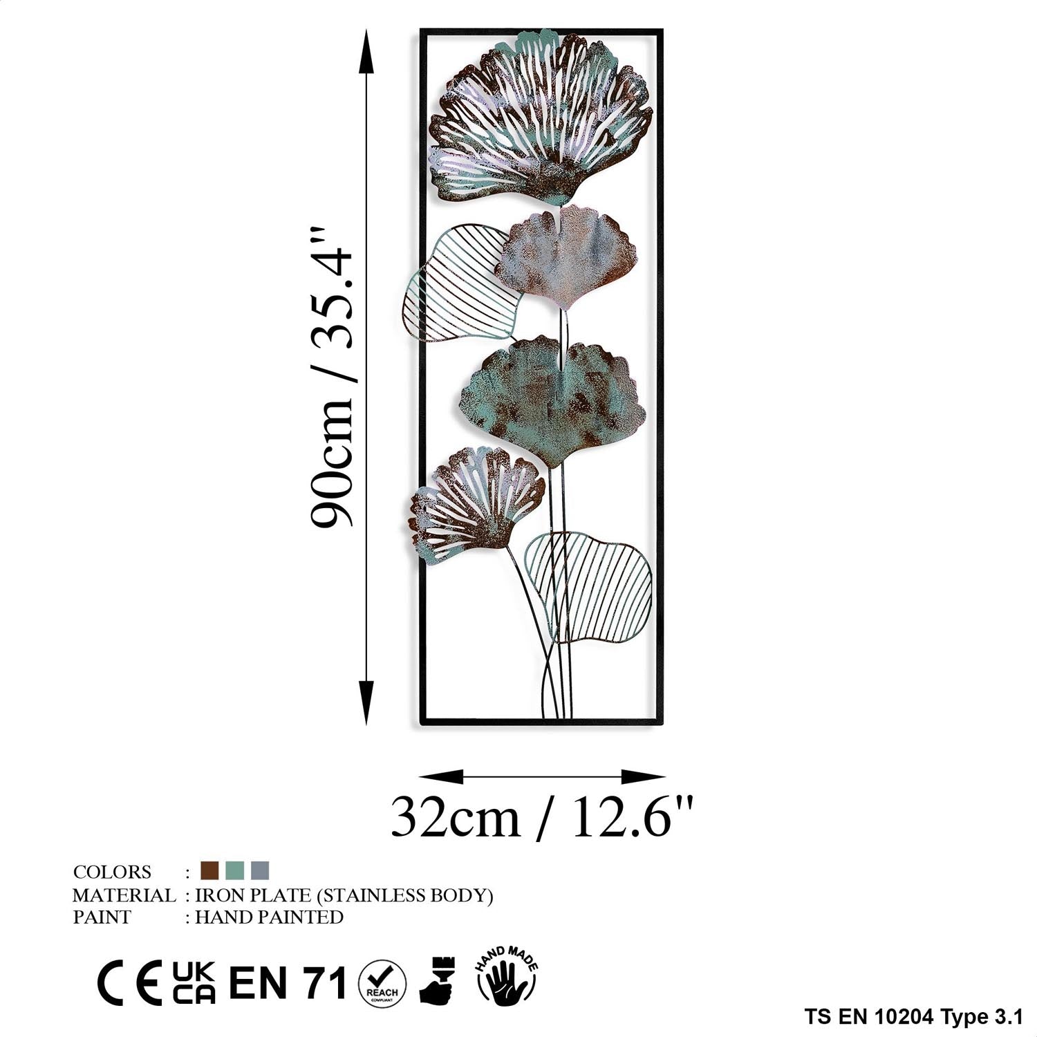 Verleihen Sie Ihrem Zuhause mit der Fig 3 Wanddeko von Wallity einen Hauch von Eleganz. Dieses einzigartige, handbemalte Metallstück verwandelt jeden Raum.