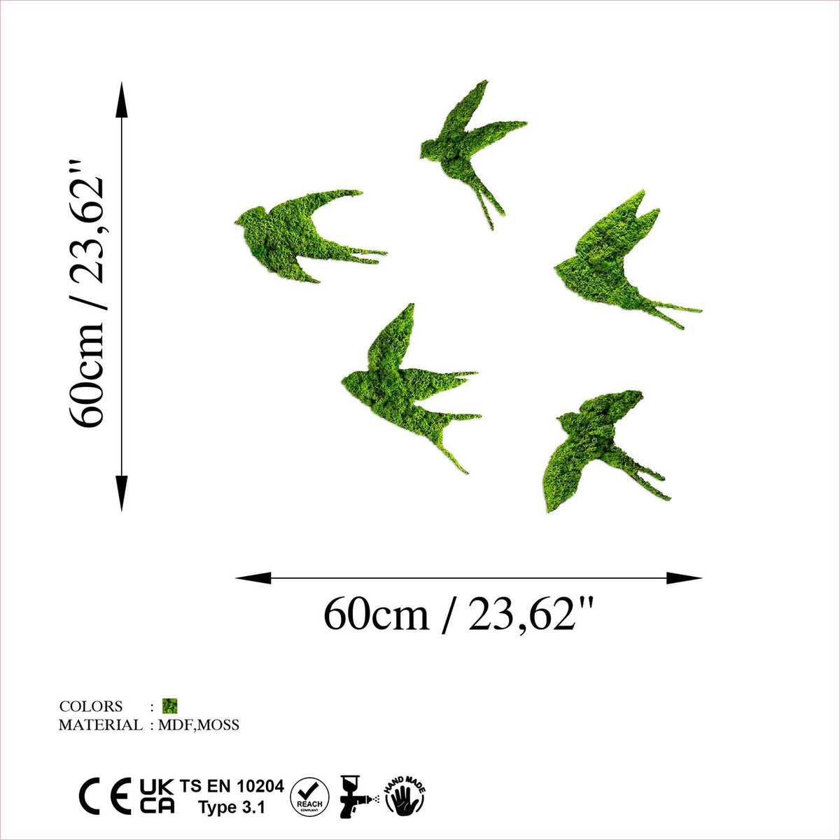 Swallows Wanddeko - Grün in Grün präsentiert im Onlineshop von KAQTU Design AG. Wanddeko ist von Wallity