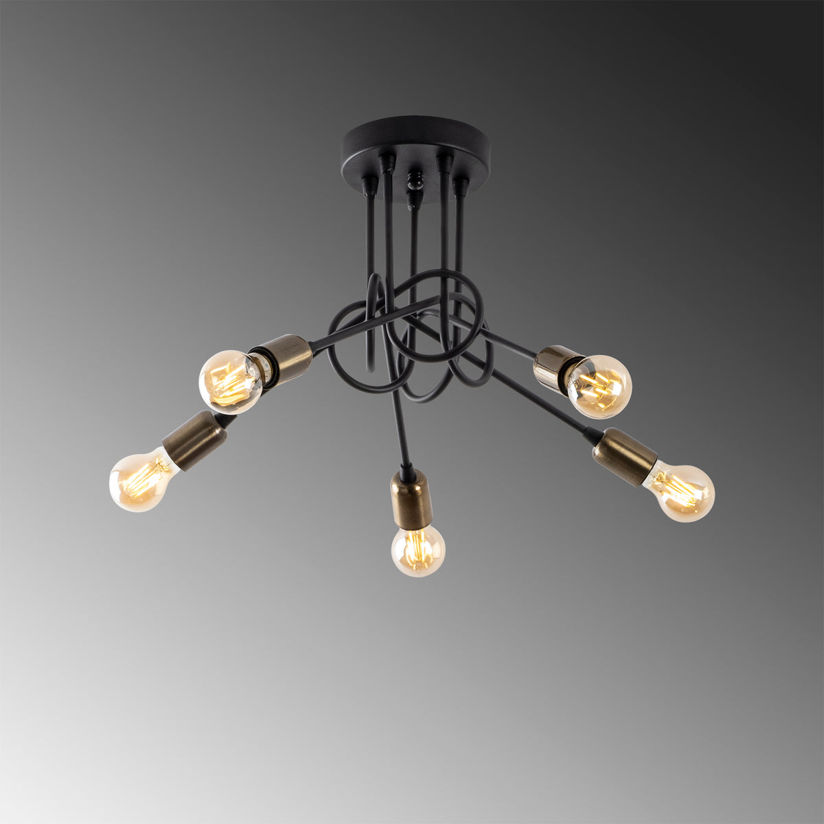 Viraj Deckenleuchte - Schwarz Antiquität in Schwarz Antiquität präsentiert im Onlineshop von KAQTU Design AG. Deckenleuchte ist von Opviq