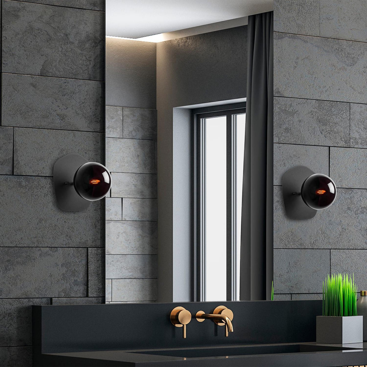 Well Wandleuchte - Schwarz in Schwarz präsentiert im Onlineshop von KAQTU Design AG. Wandleuchte ist von Opviq