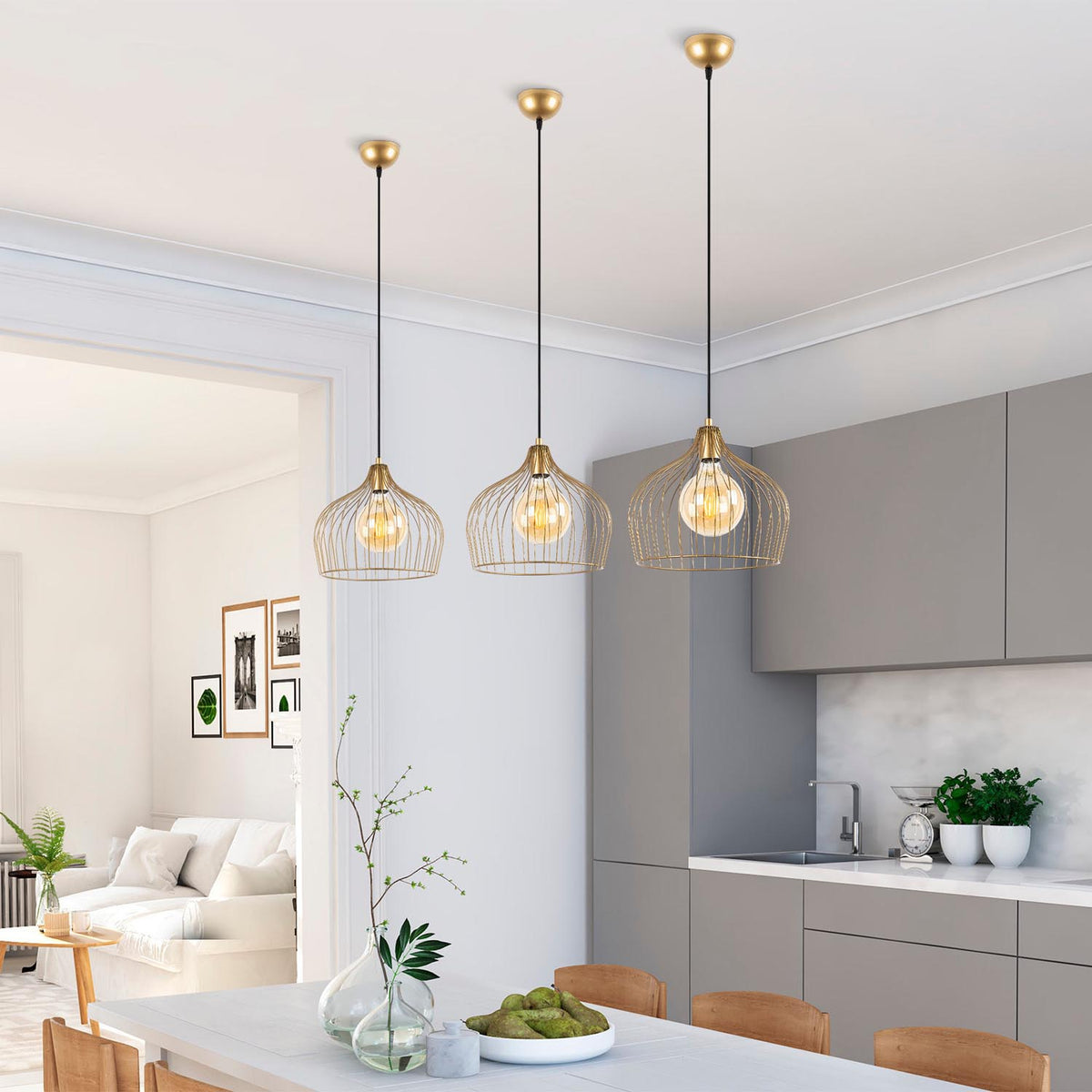 Bek Pendellampe - Glänzendes Gold in Glänzendes Gold präsentiert im Onlineshop von KAQTU Design AG. Pendelleuchte ist von Opviq