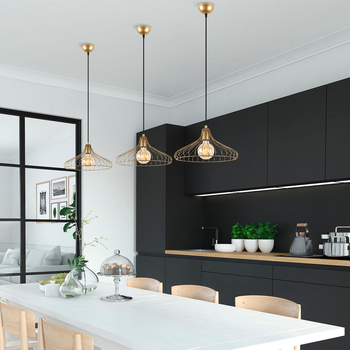 DEPAY Pendellampe - Glänzendes Gold in Glänzendes Gold präsentiert im Onlineshop von KAQTU Design AG. Pendelleuchte ist von Opviq