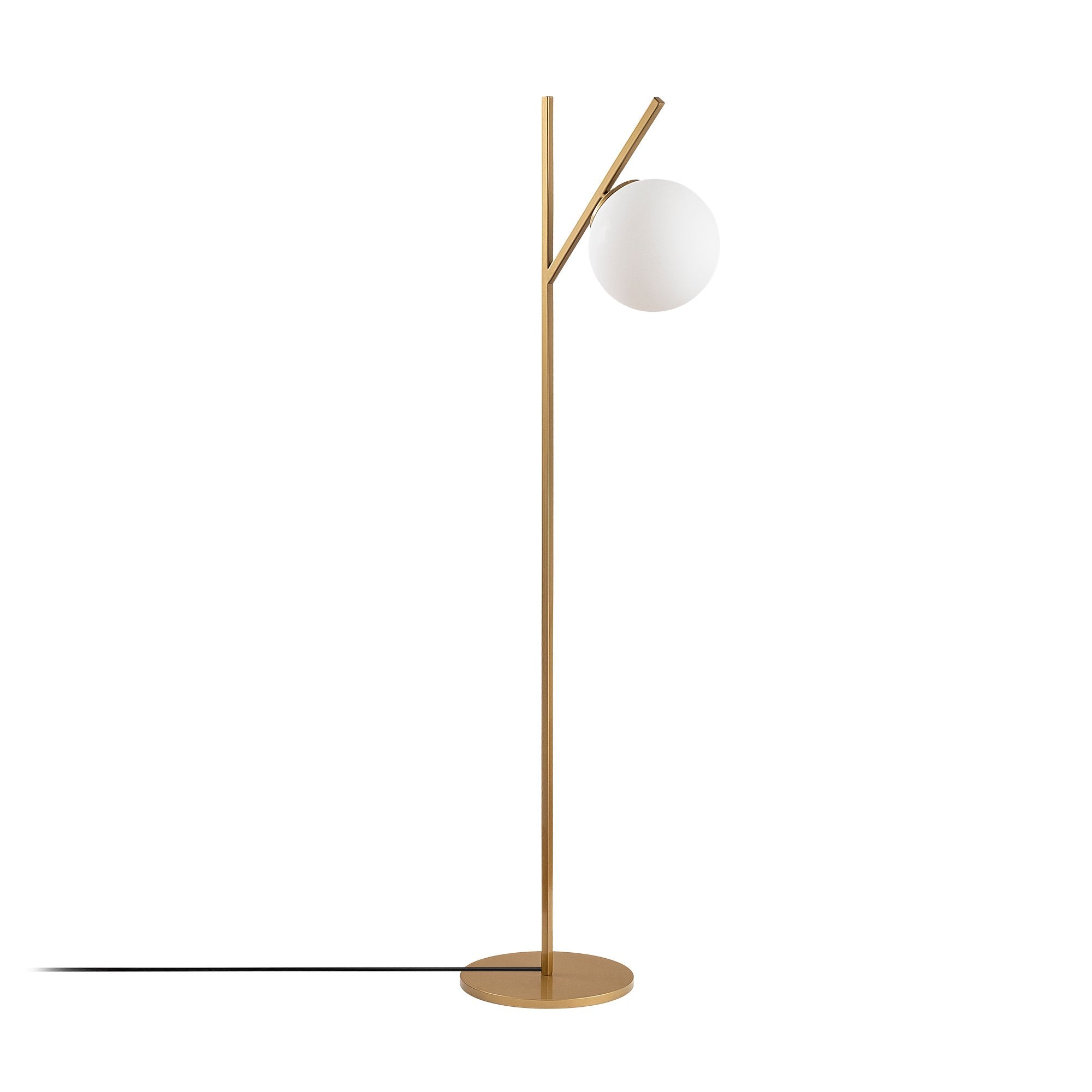 Die Fork Stehleuchte von Opviq in strahlendem Gold vereint glamouröses Design mit funktionalem Licht und verleiht jedem Raum eine elegante Atmosphäre.