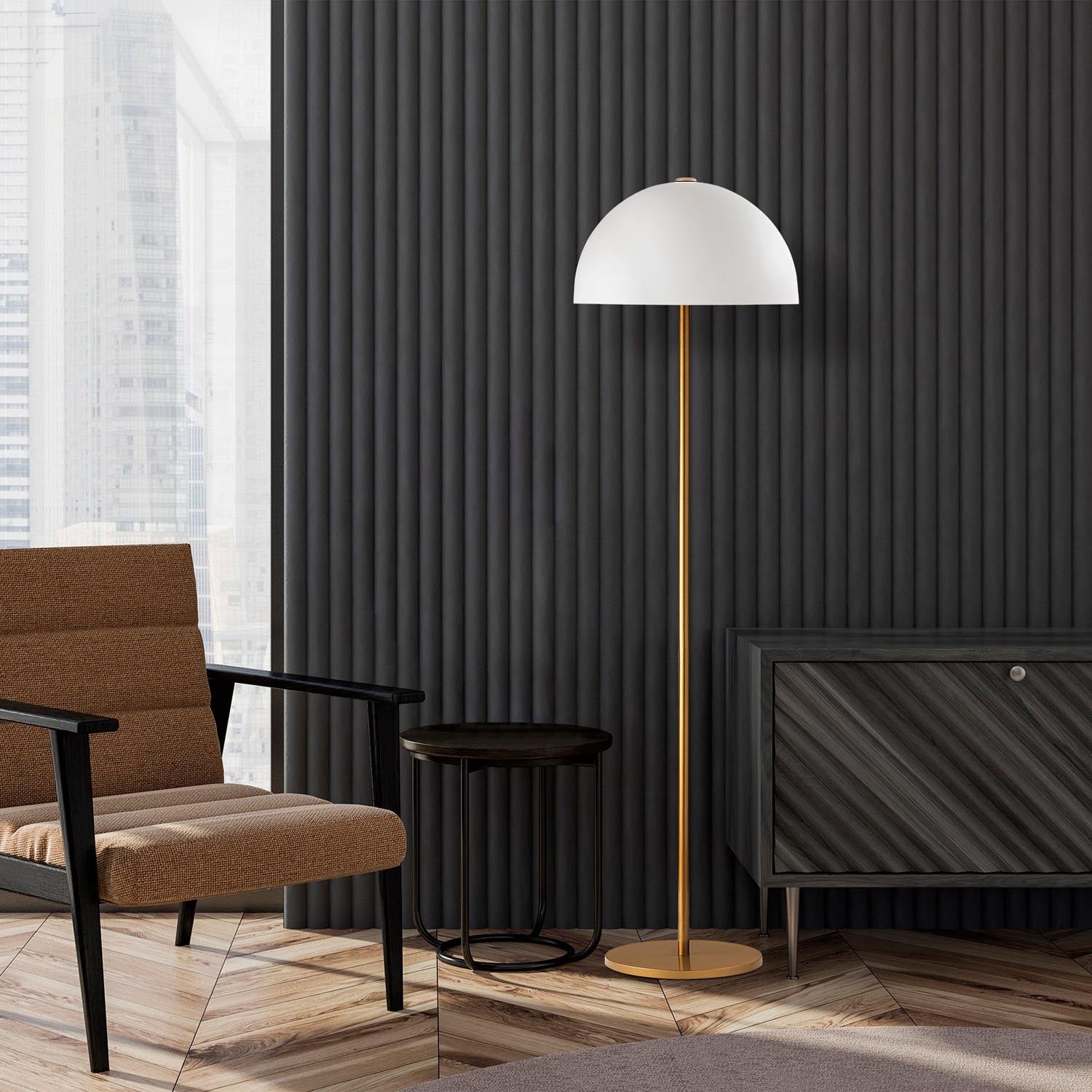 Stilvolle Mixed Stehleuchte in Gold von Opviq: Verleihen Sie Ihrem Raum Eleganz und Wärme mit ihrem zeitlosen Design und robusten Metallgehäuse.