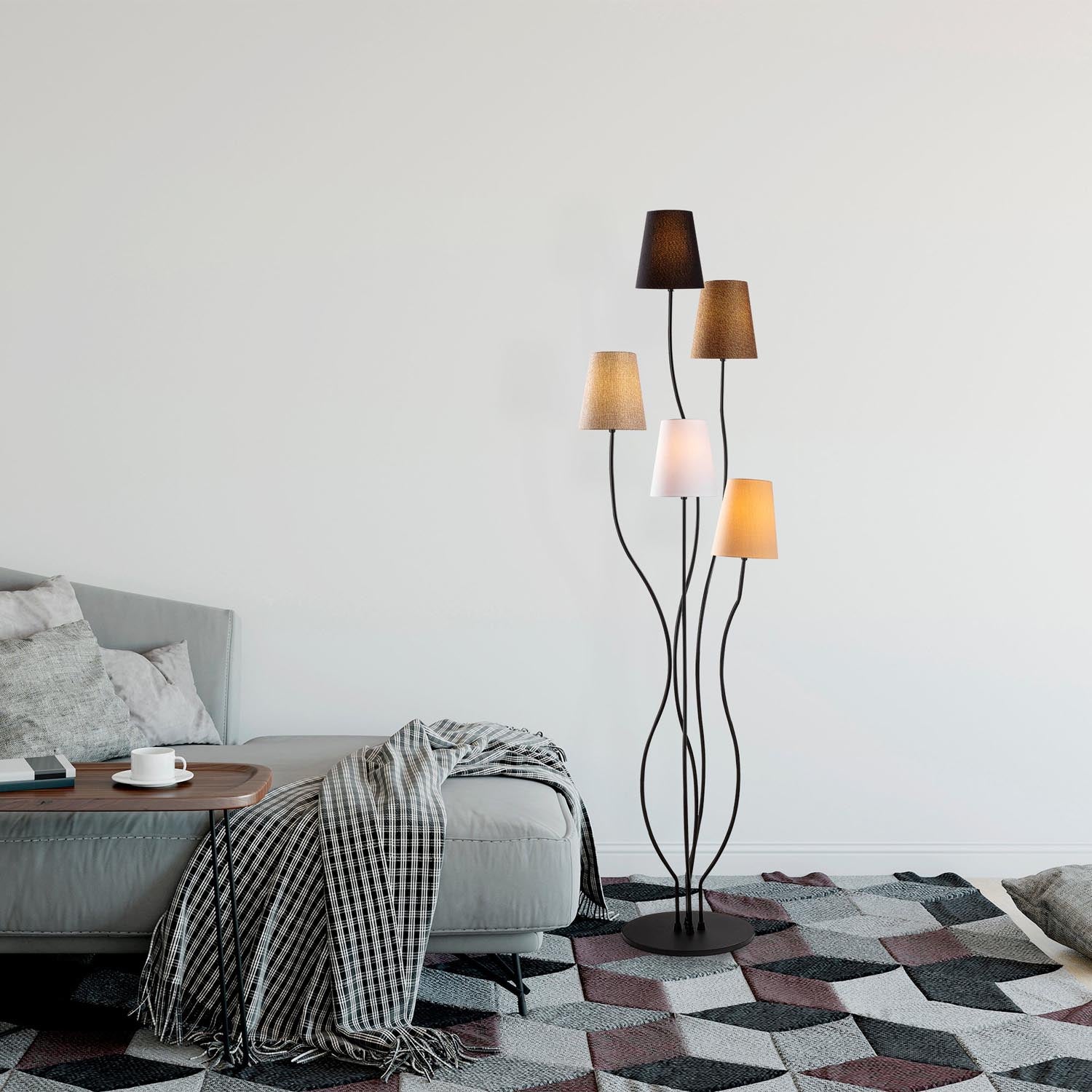 Verleihen Sie Ihrem Raum mit der Bonibon Stehleuchte von Opviq in Mehrfarbig einen modernen Akzent. Eleganz trifft Funktionalität!