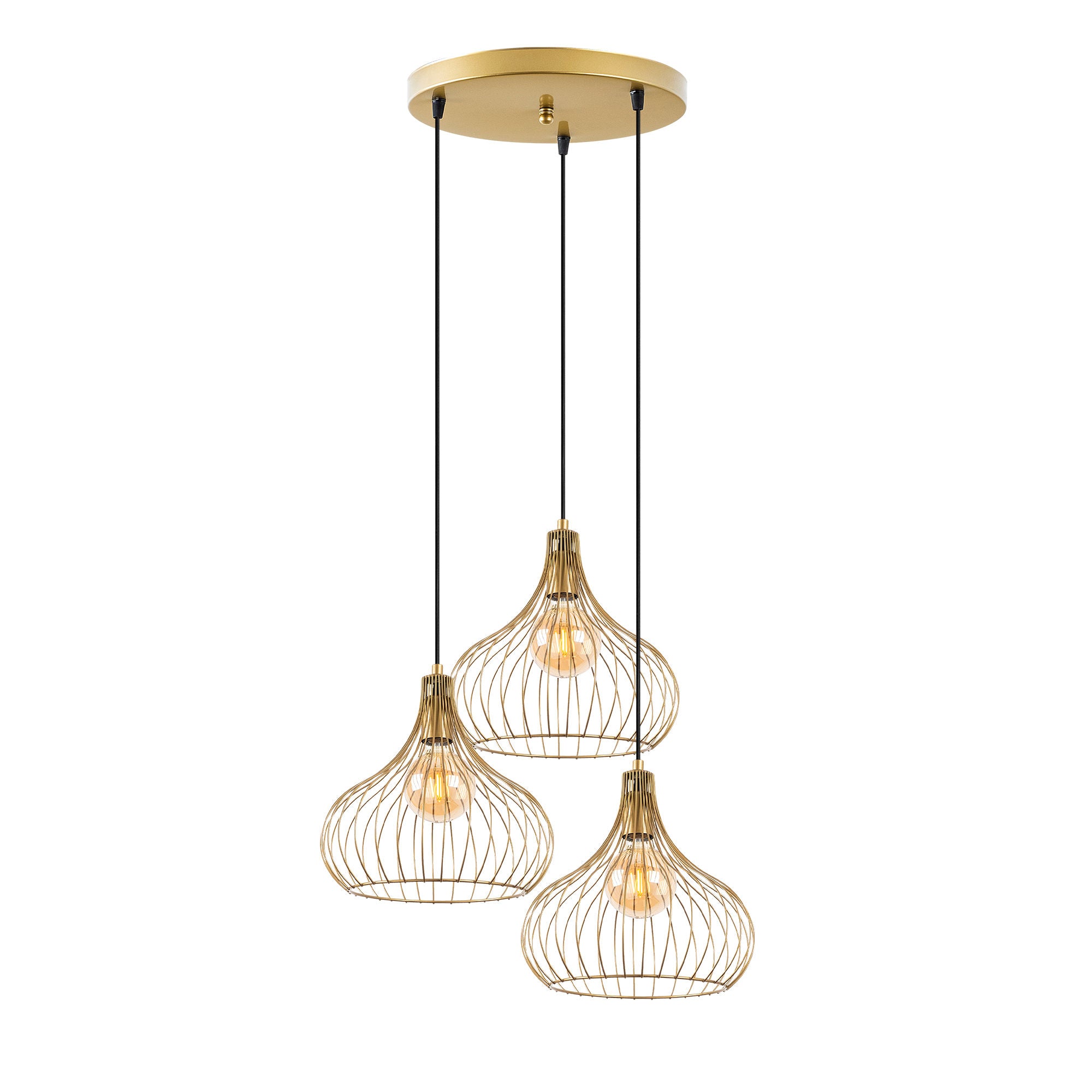 Teldamla - 11930 in Glänzendes Gold präsentiert im Onlineshop von KAQTU Design AG. Pendelleuchte ist von Opviq