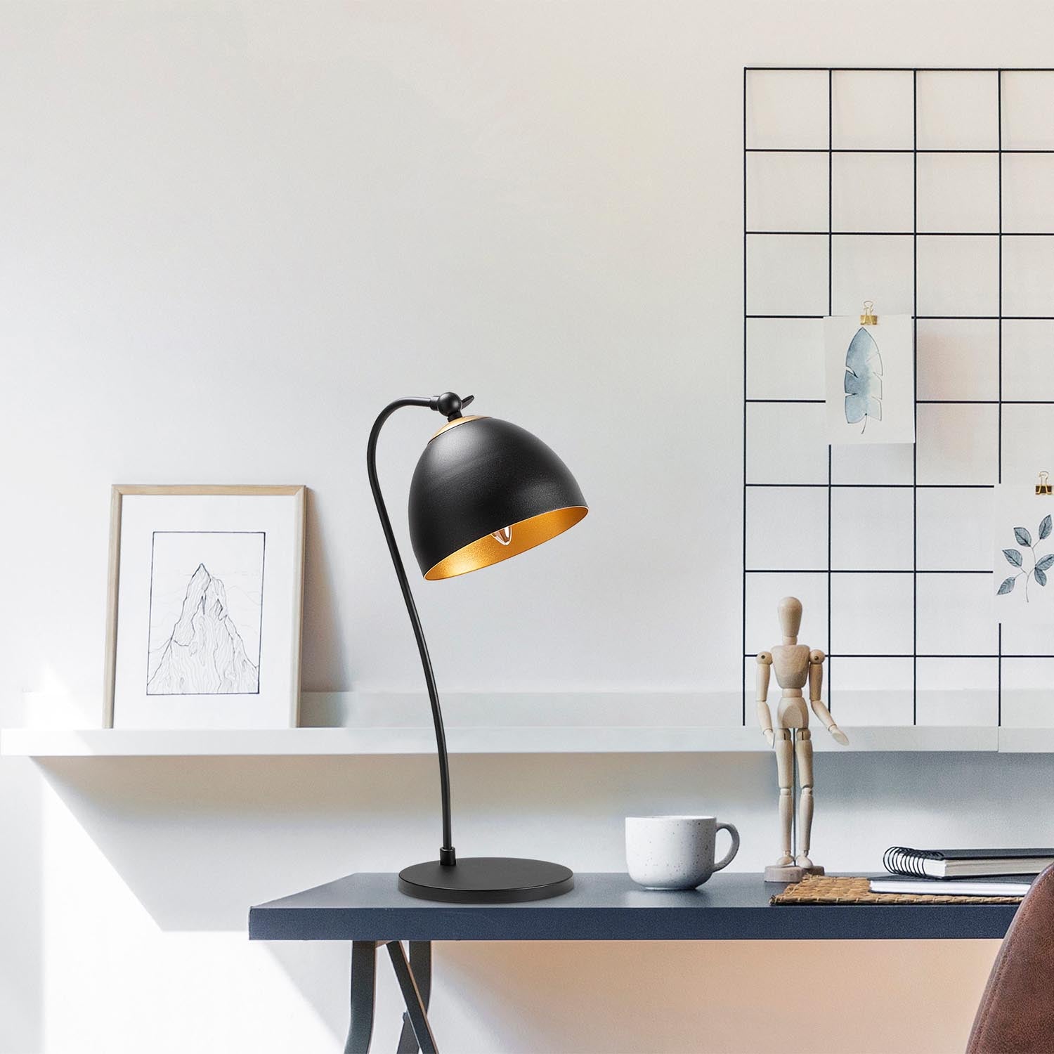 Acuka12295 Lampe de table - Or noir