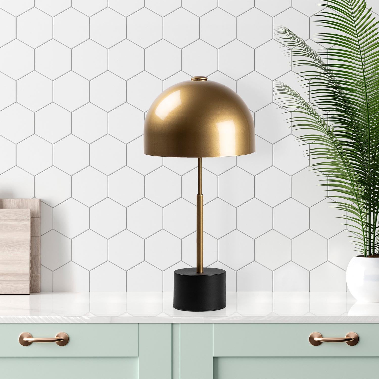 Lampe de table mixte - Antique noire